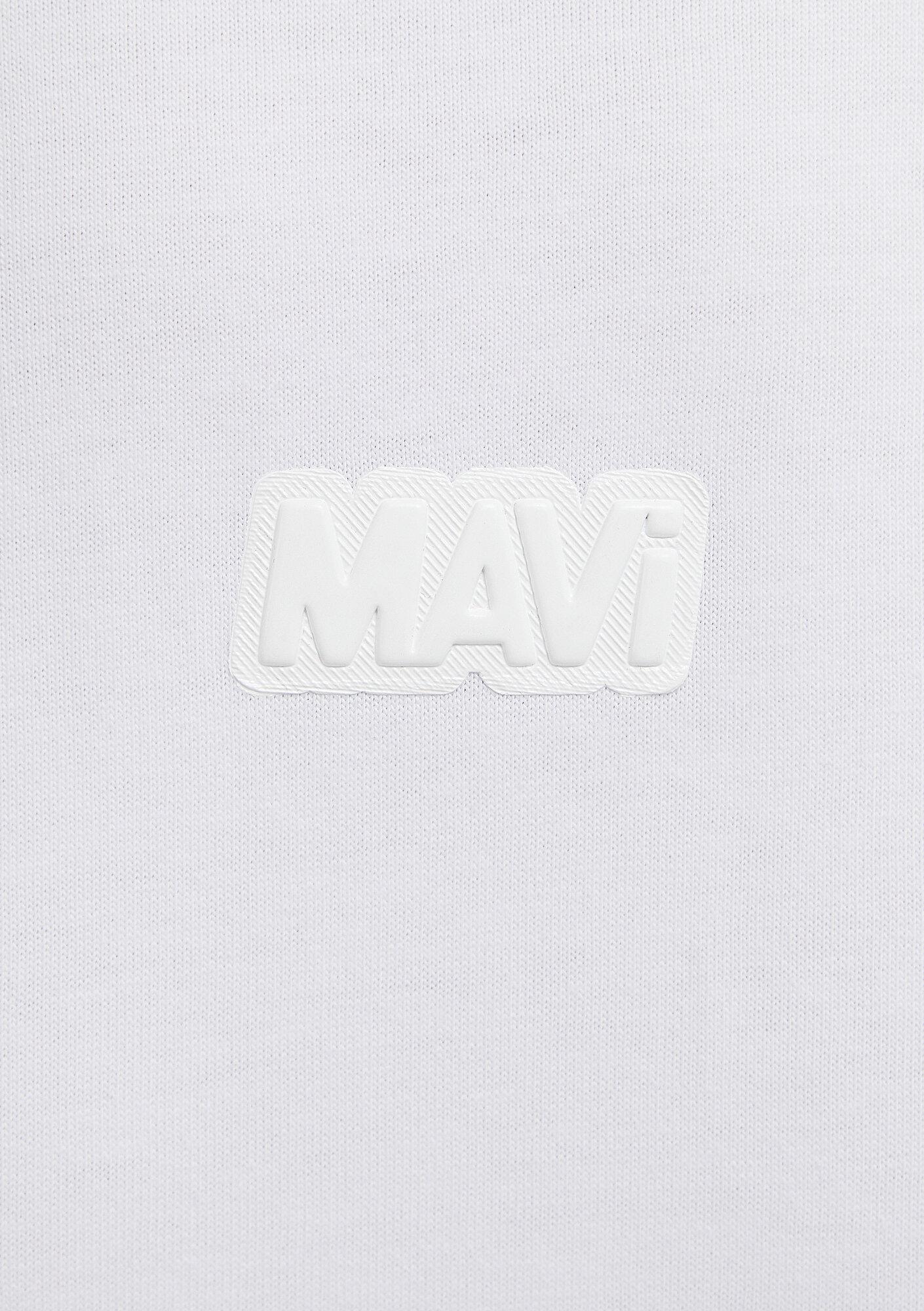 Mavi Mavi Logo Baskılı Beyaz Tişört Loose Fit / Bol Rahat Kesim 0613349-620