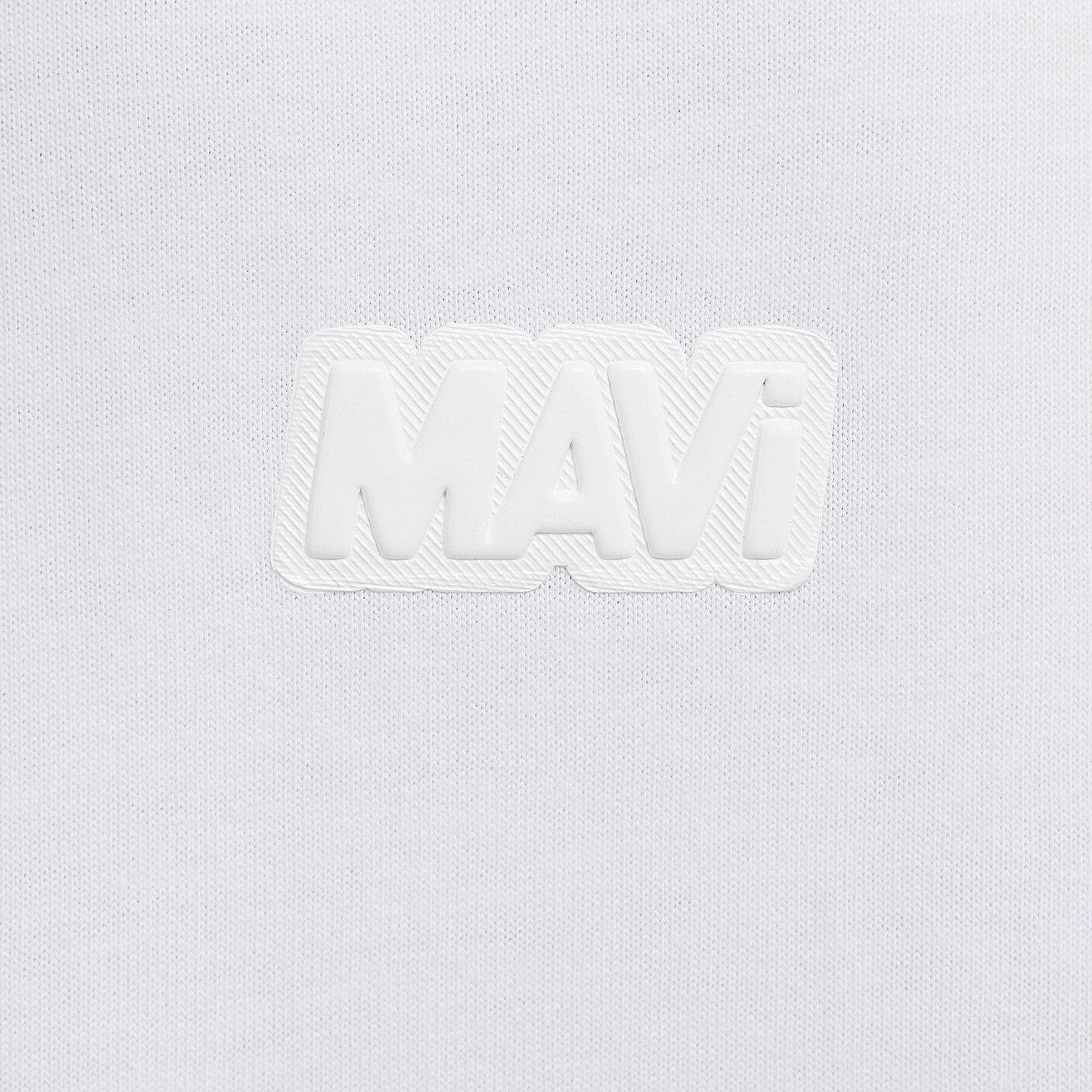Mavi Mavi Logo Baskılı Beyaz Tişört Loose Fit / Bol Rahat Kesim 0613349-620