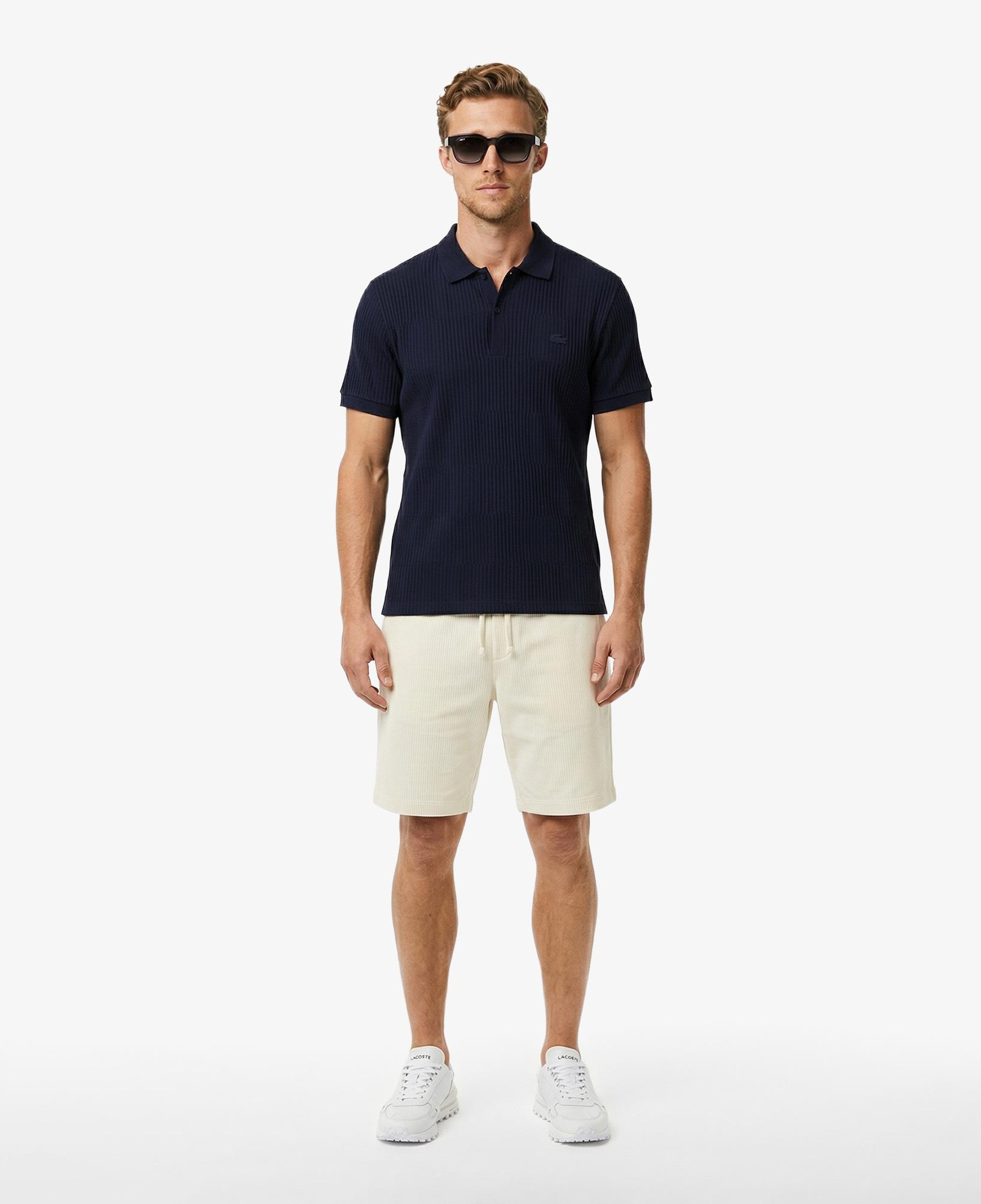 Erkek Regular Fit Çizgili Lacivert Polo