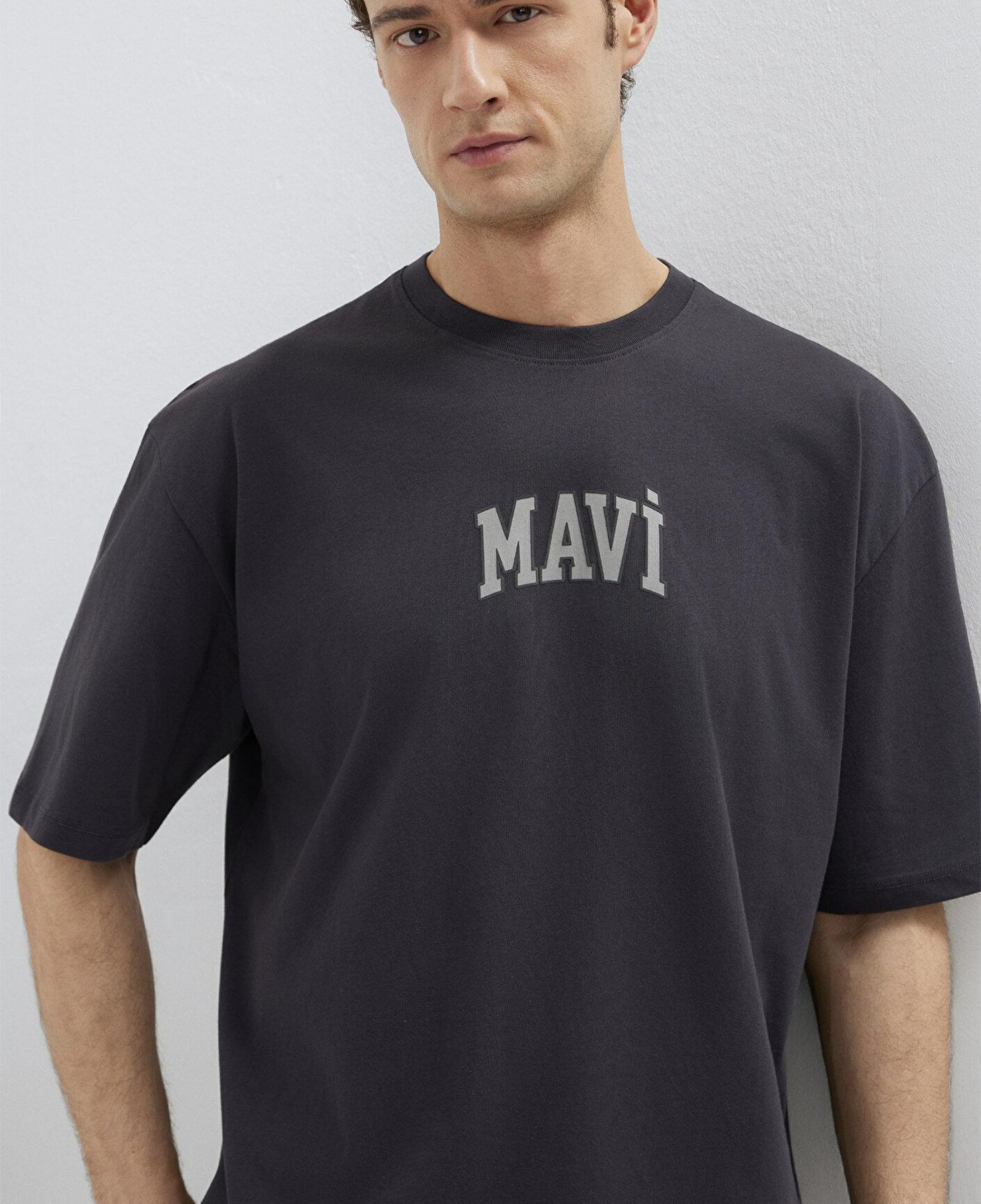 Mavi Mavi Logo Baskılı Antrasit Tişört Oversize / Geniş Kesim 0613578-70087