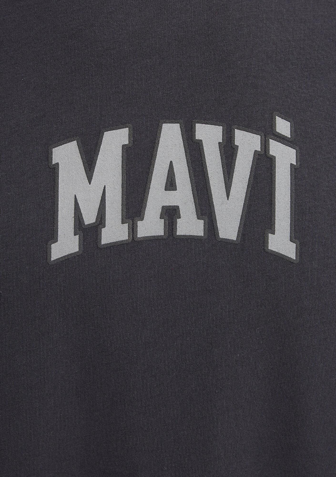 Mavi Mavi Logo Baskılı Antrasit Tişört Oversize / Geniş Kesim 0613578-70087