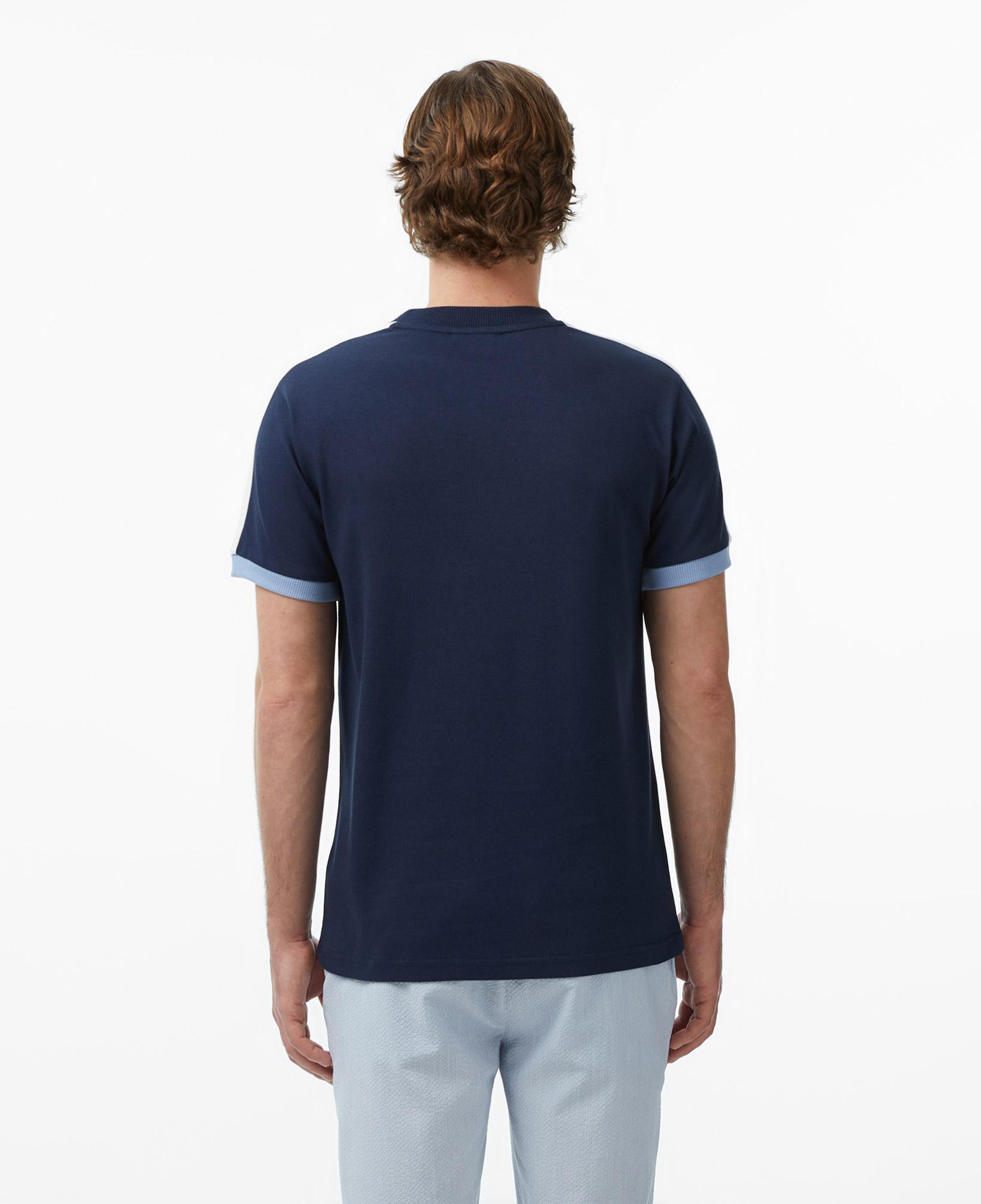 Erkek Regular Fit Bisiklet Yaka Renk Bloklu Lacivert T-Shirt