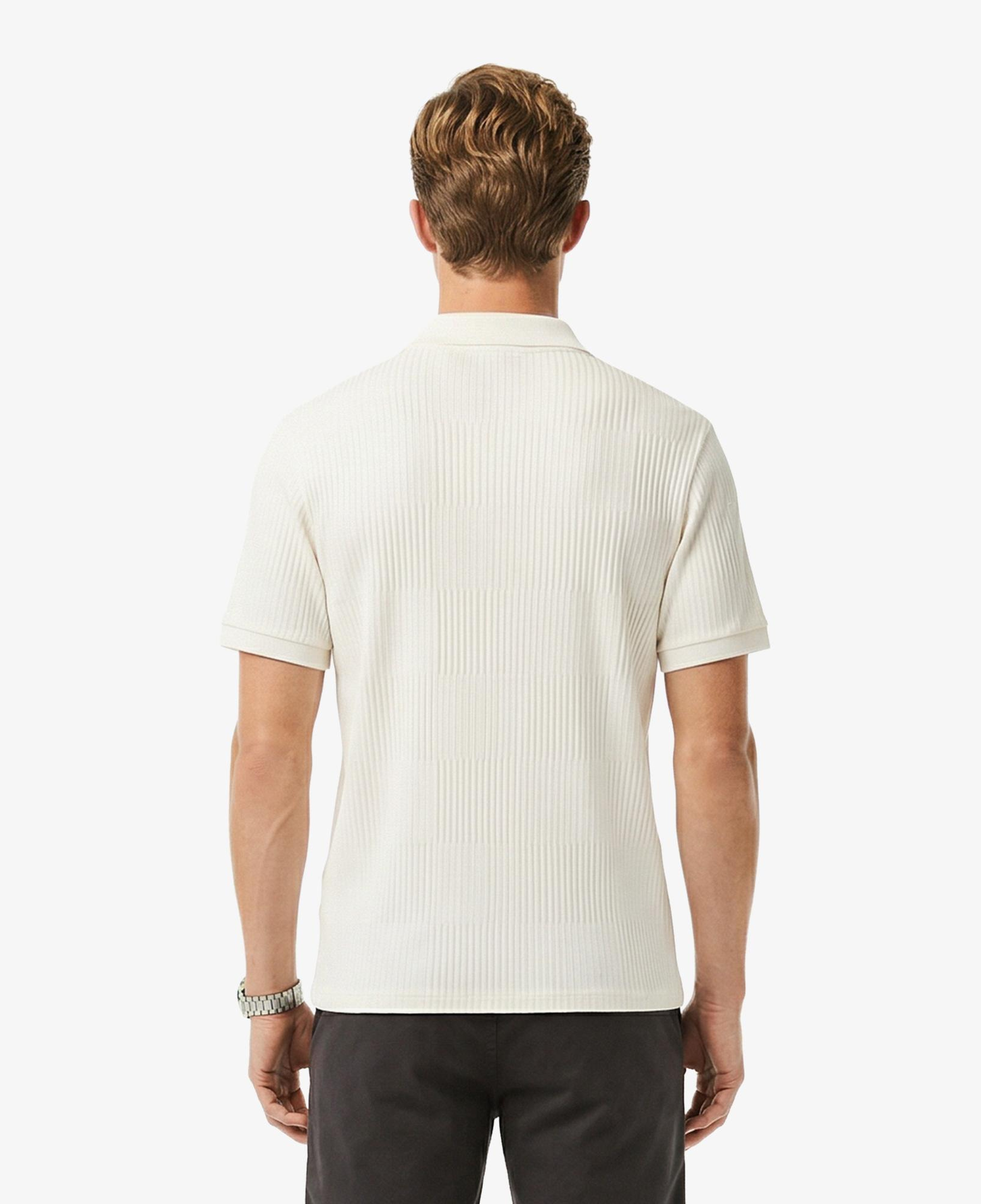 Erkek Regular Fit Çizgili Beyaz Polo