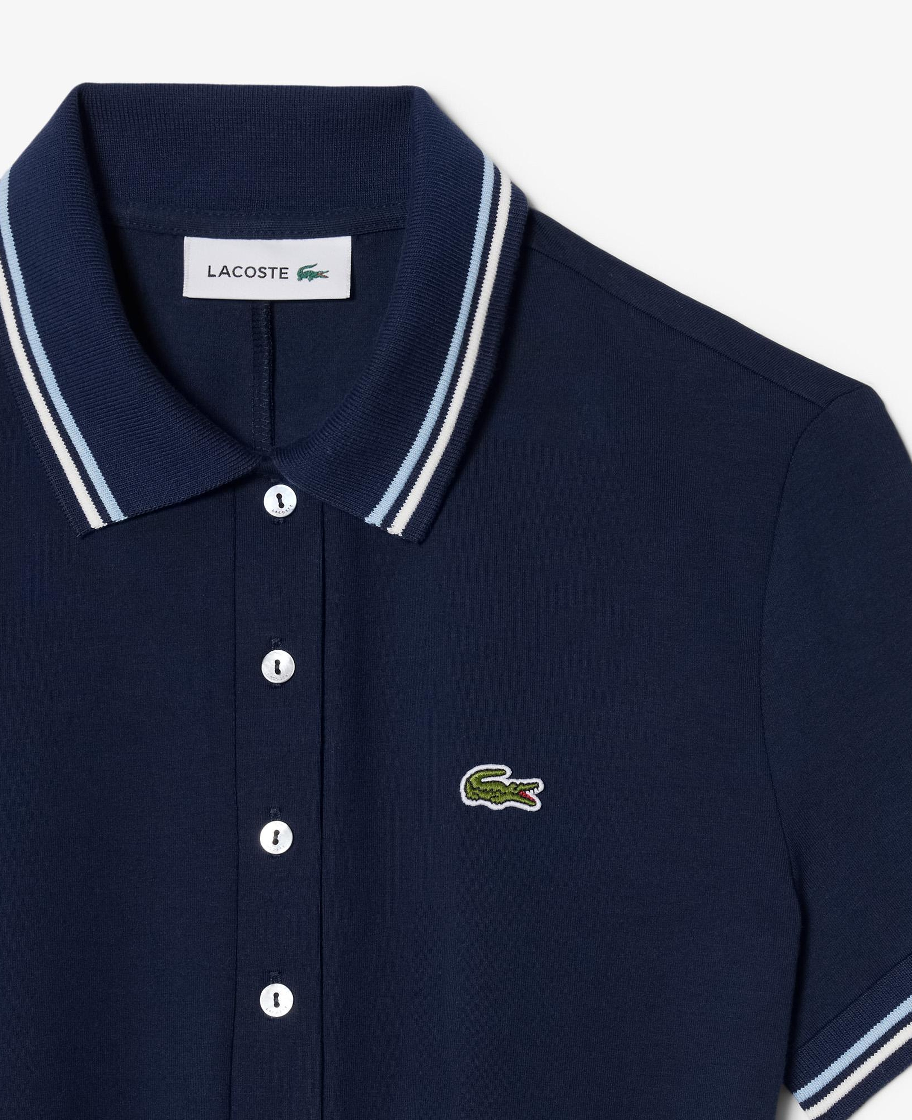 Kadın Flare Fit Kısa Kollu Polo Yaka Organik Pamuk Lacivert Elbise