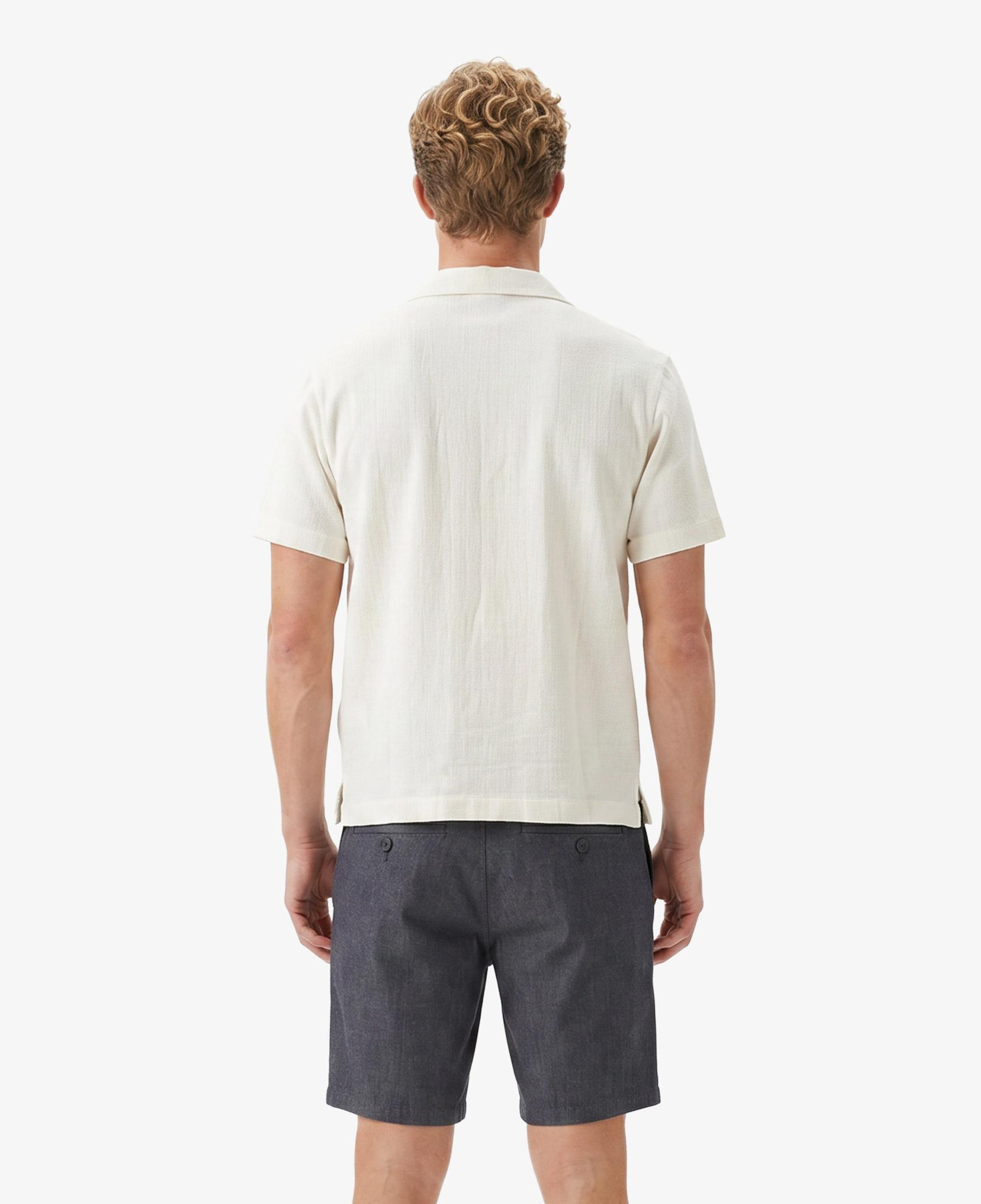 Erkek Relaxed Fit Kısa Kollu Krem Gömlek