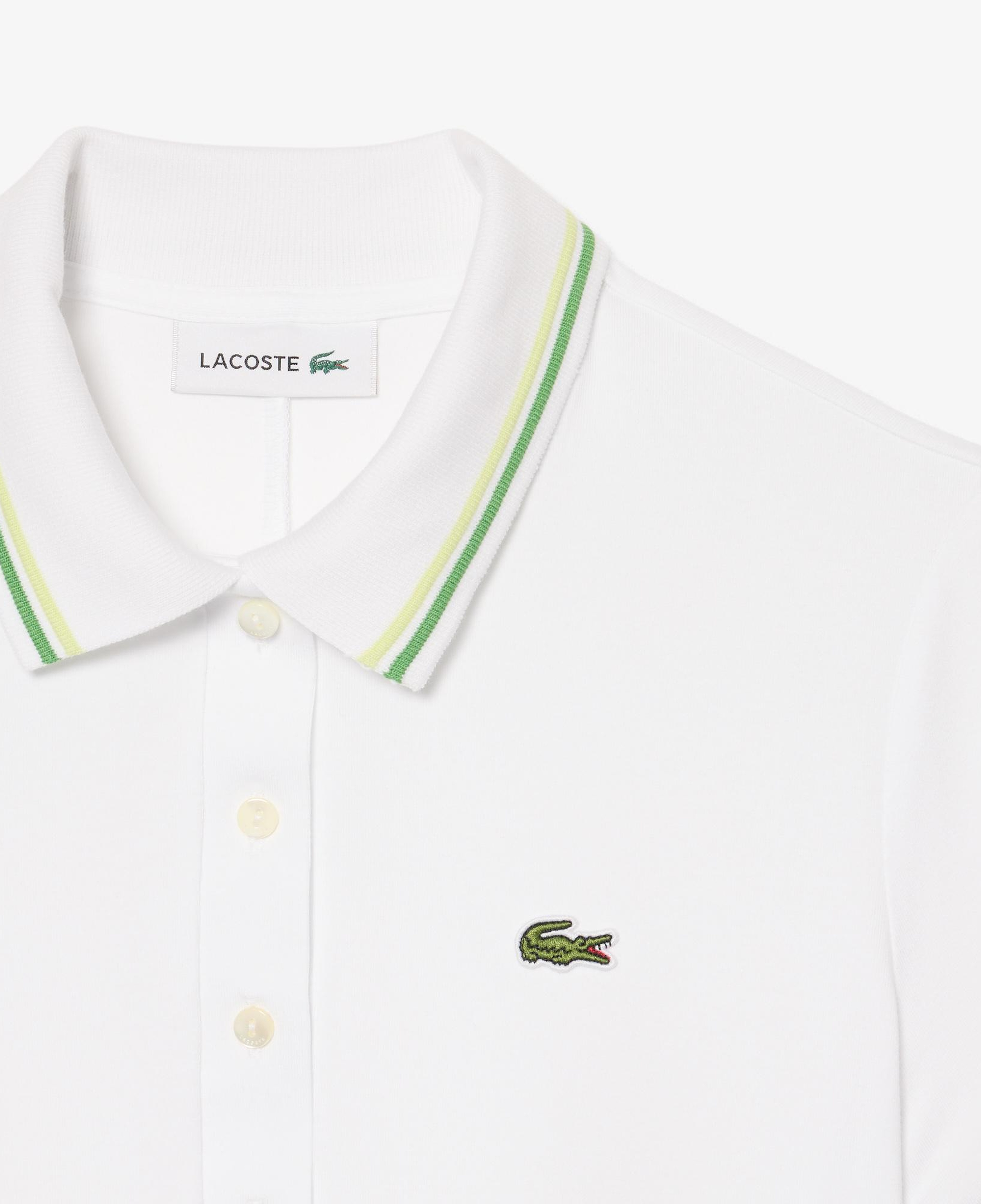 Kadın Flare Fit Kısa Kollu Polo Yaka Organik Pamuk Beyaz Elbise