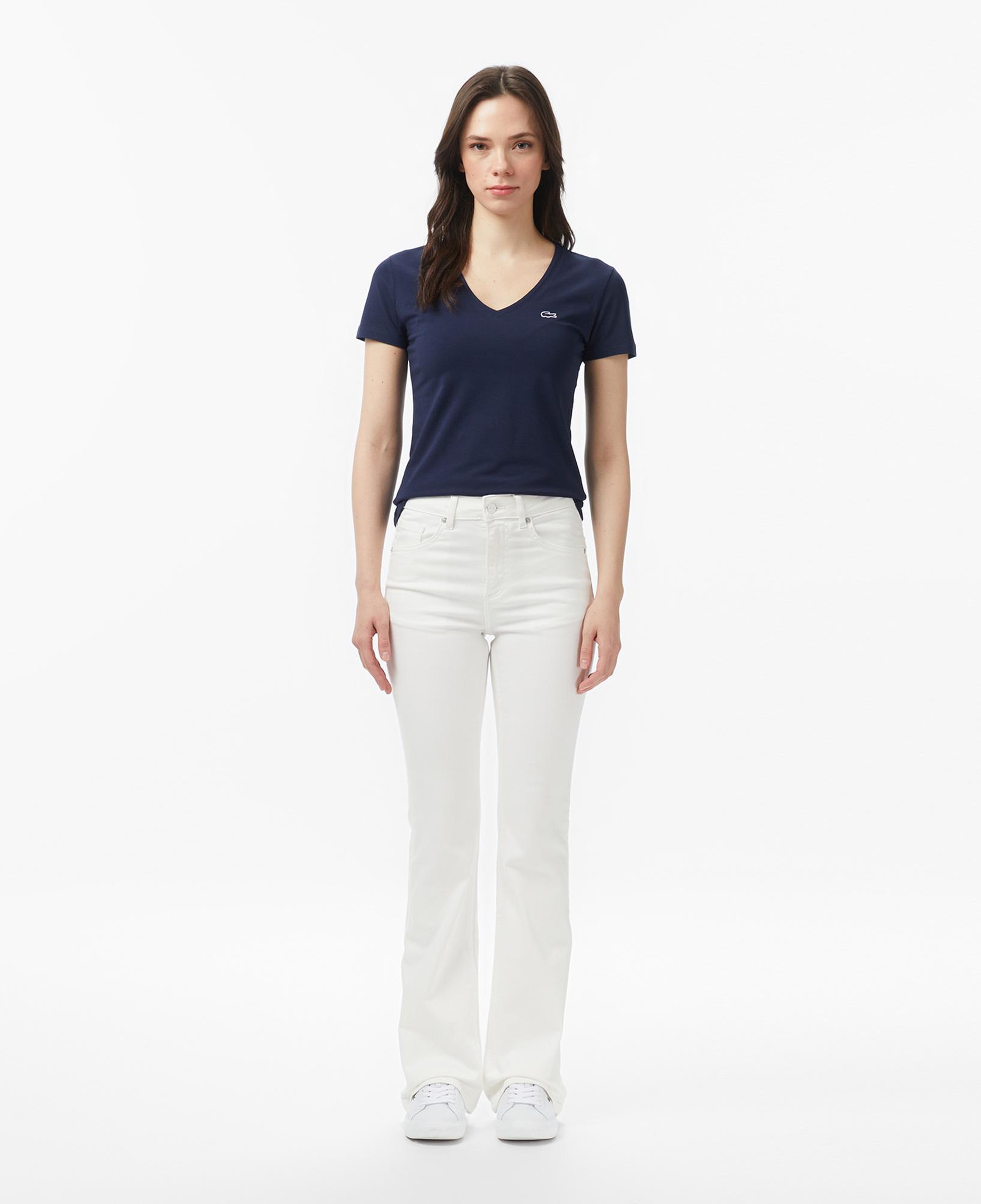 Kadın Slim Fit Krem Jean Pantolon