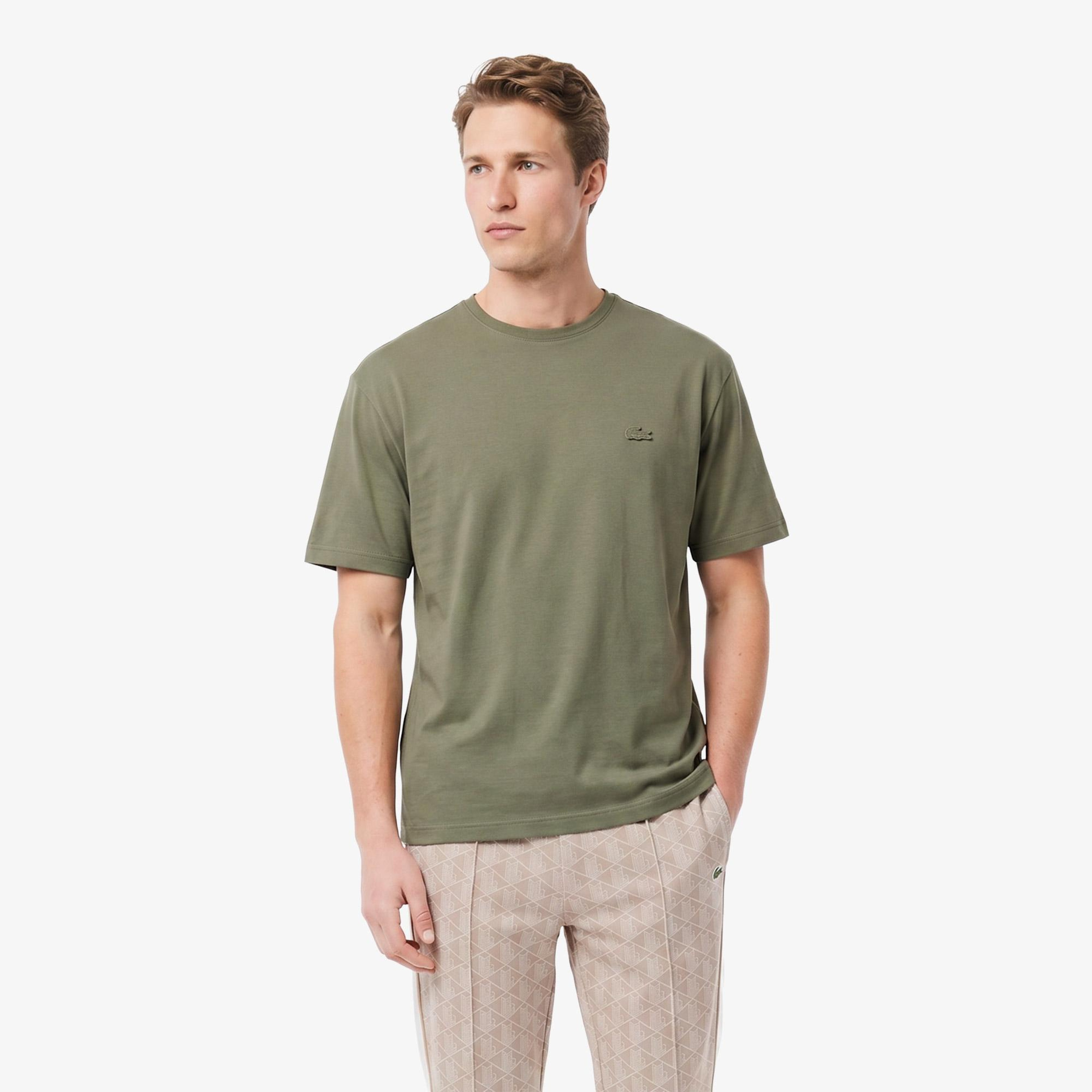 Erkek Regular Fit Bisiklet Yaka Haki T-Shirt