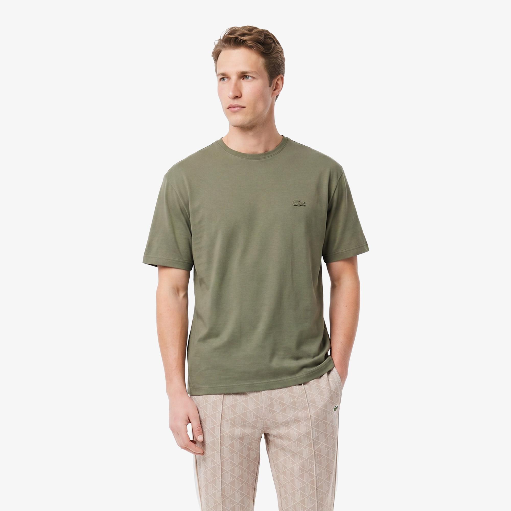 Erkek Regular Fit Bisiklet Yaka Haki T-Shirt