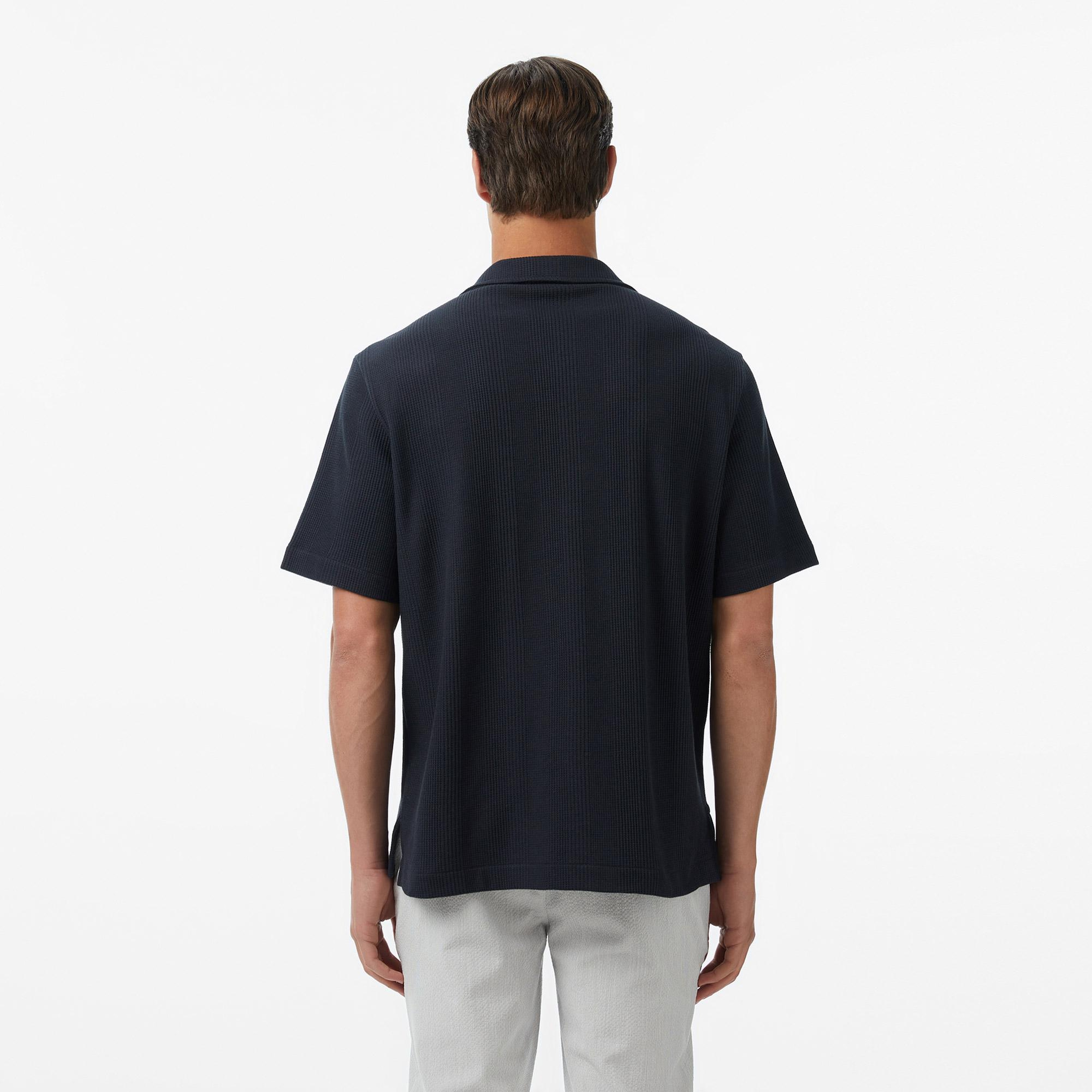 Erkek Relaxed Fit Kısa Kollu Koyu Gri Gömlek
