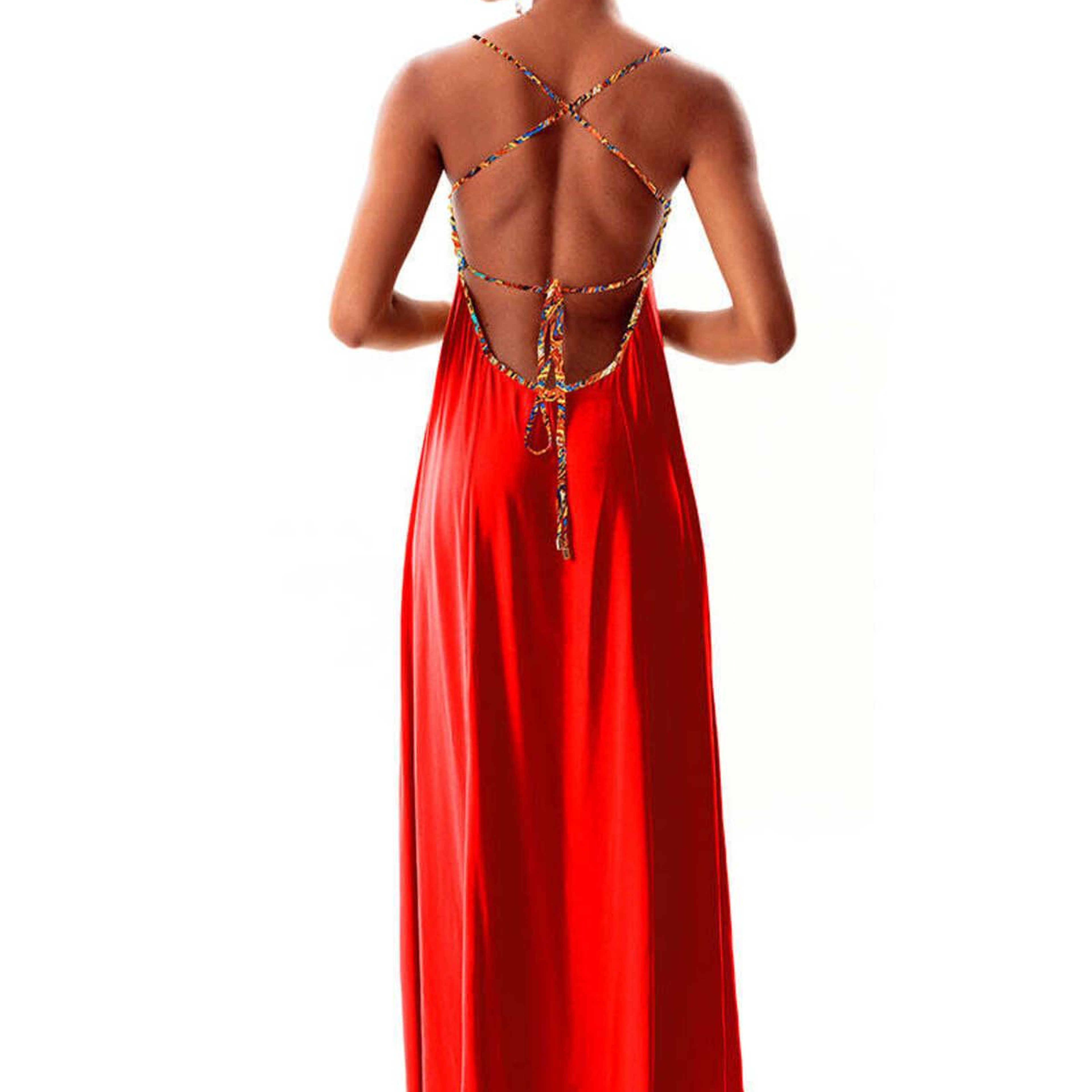 POPPY V-YAKA MAXI ELBİSE