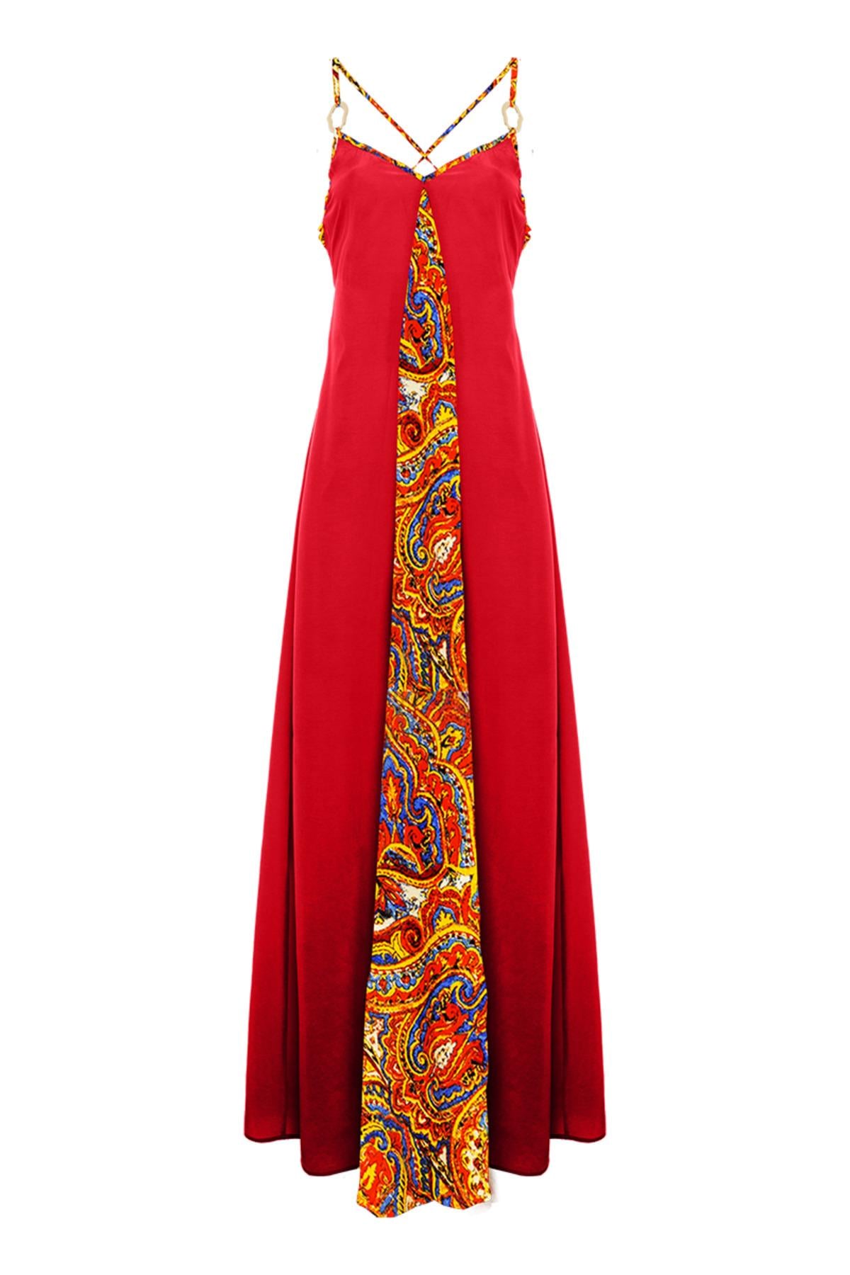 POPPY V-YAKA MAXI ELBİSE