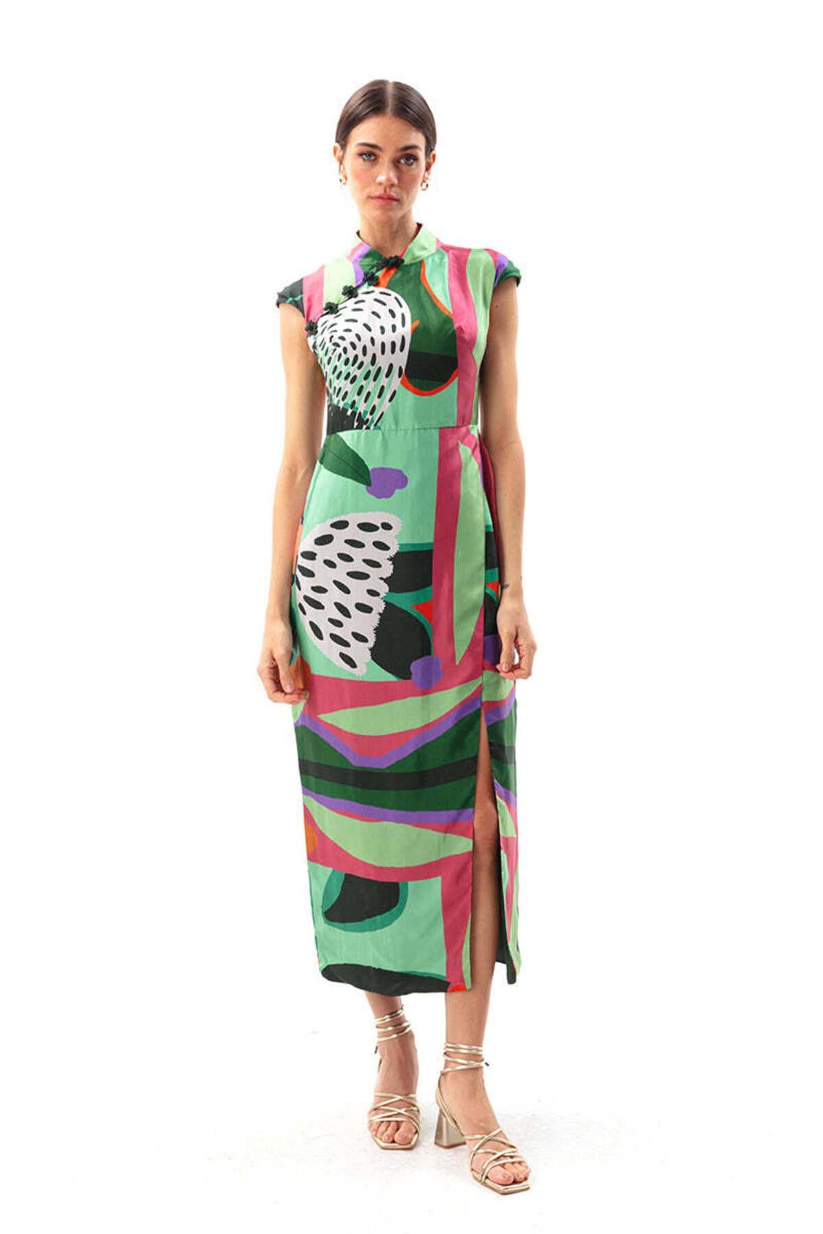 SYLVIA MAXI CHEONGSAM ELBİSE