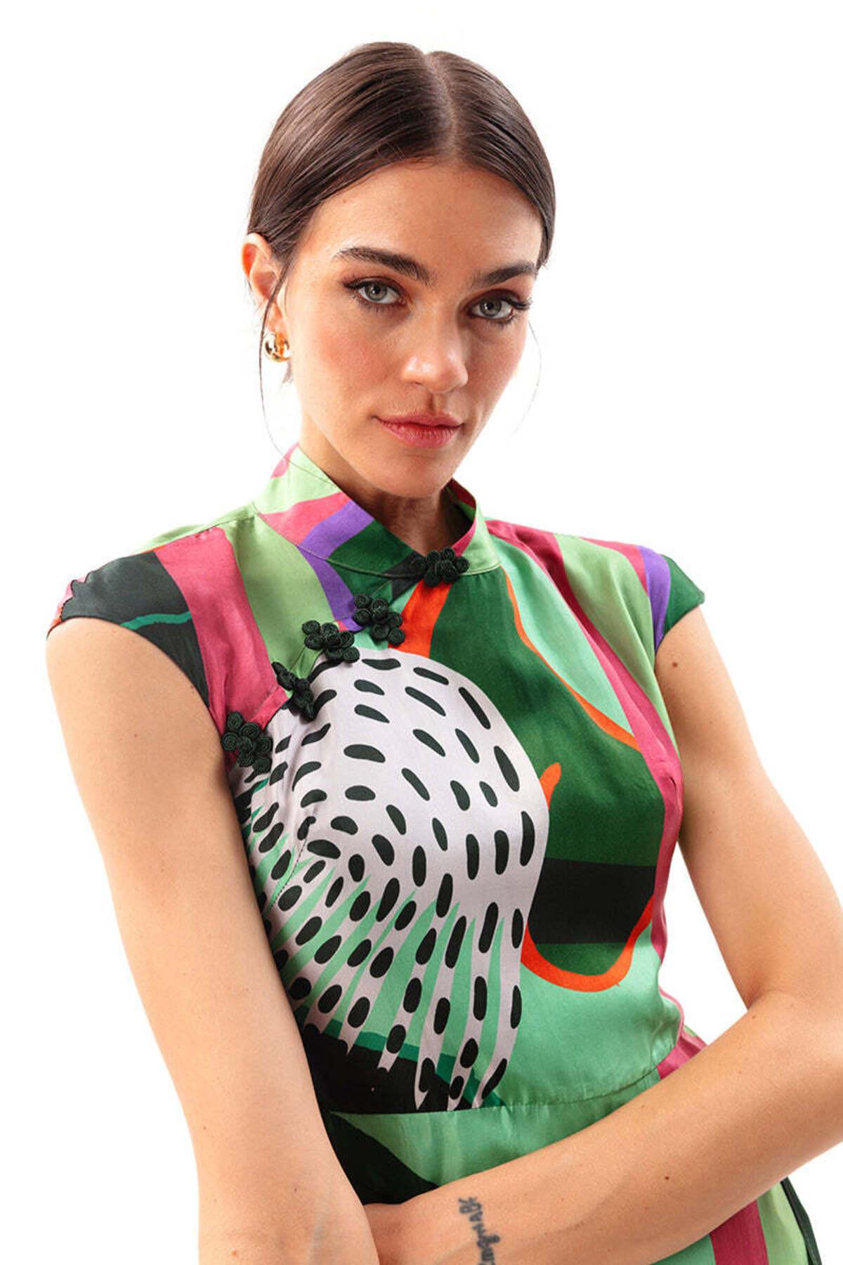 SYLVIA MAXI CHEONGSAM ELBİSE