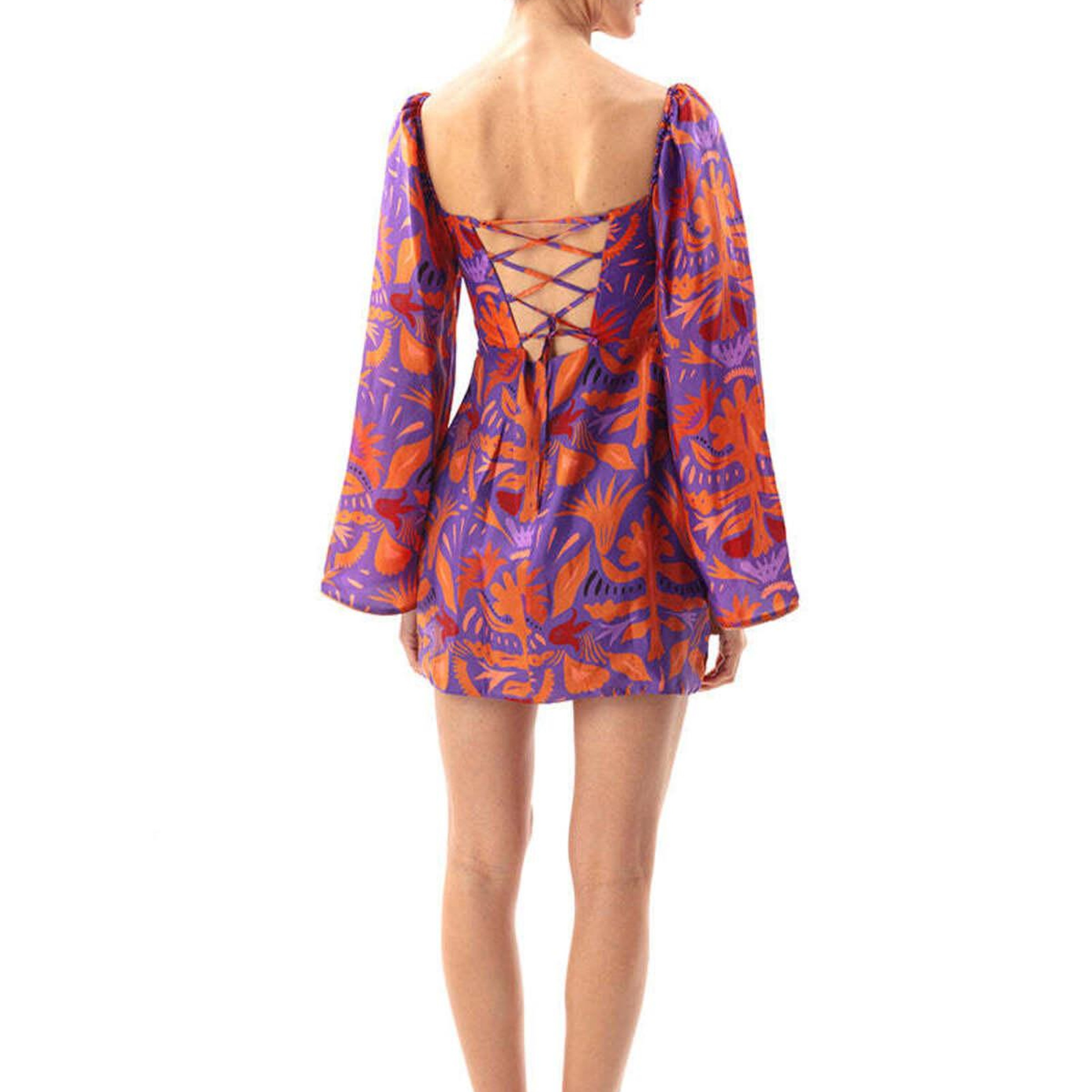 MAUVE KARE YAKA ELBİSE