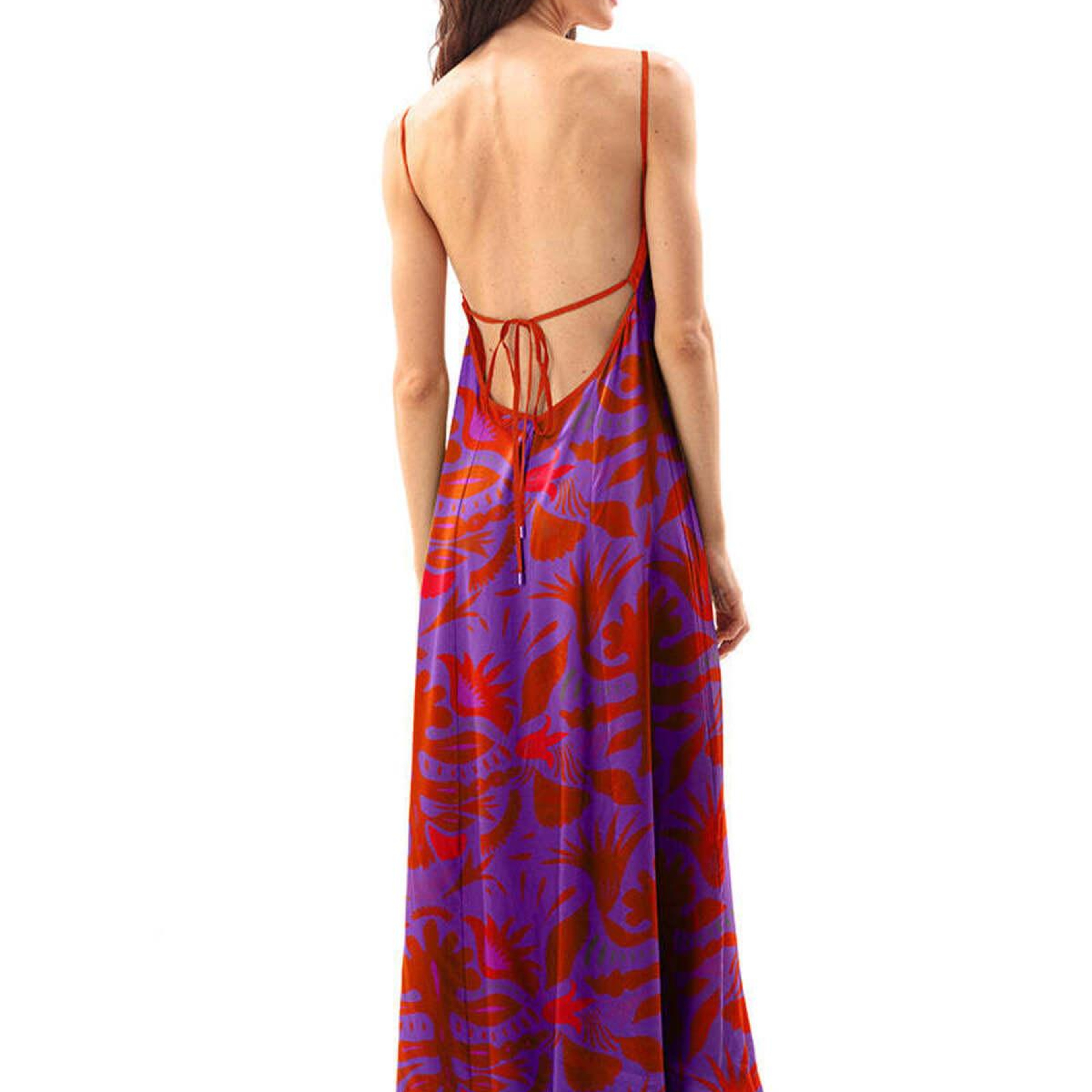 MAUVE V-YAKA MAXI ELBİSE