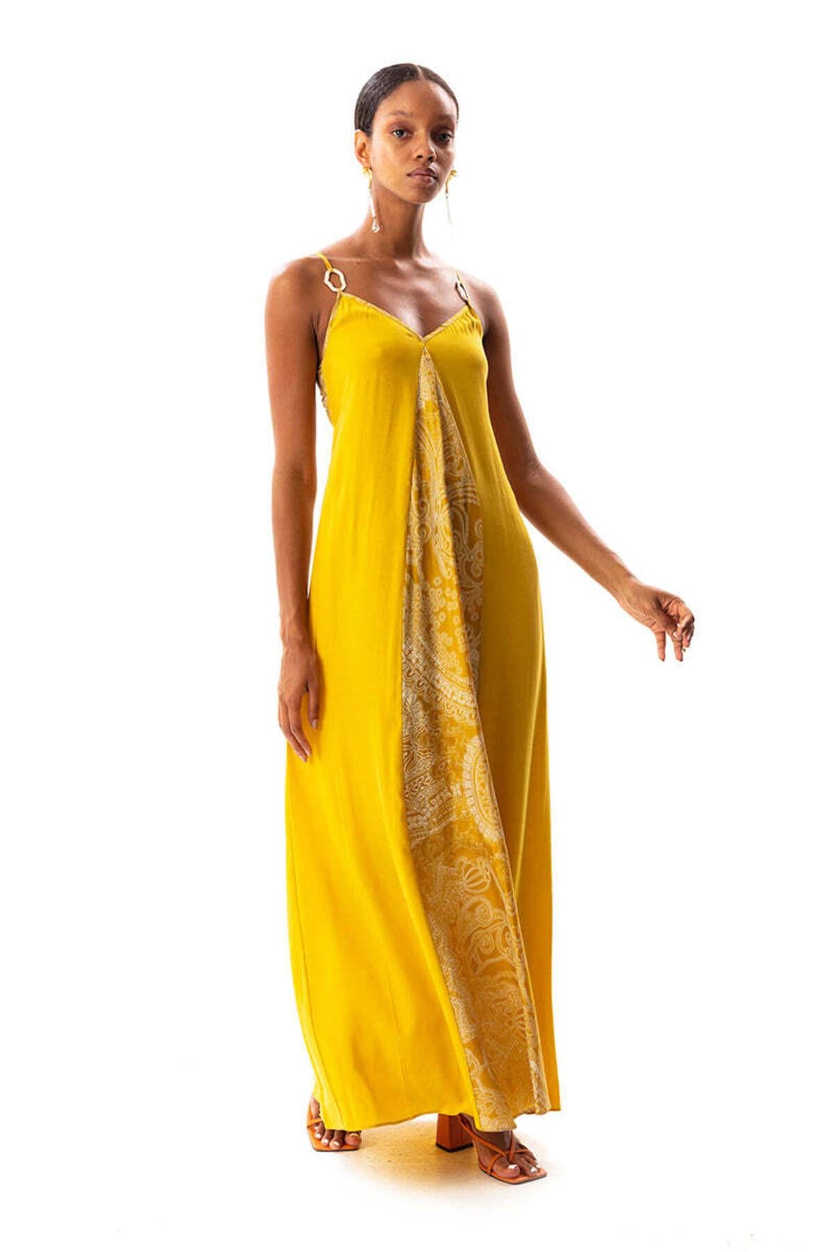 JOHONA V-YAKA MAXI ELBİSE