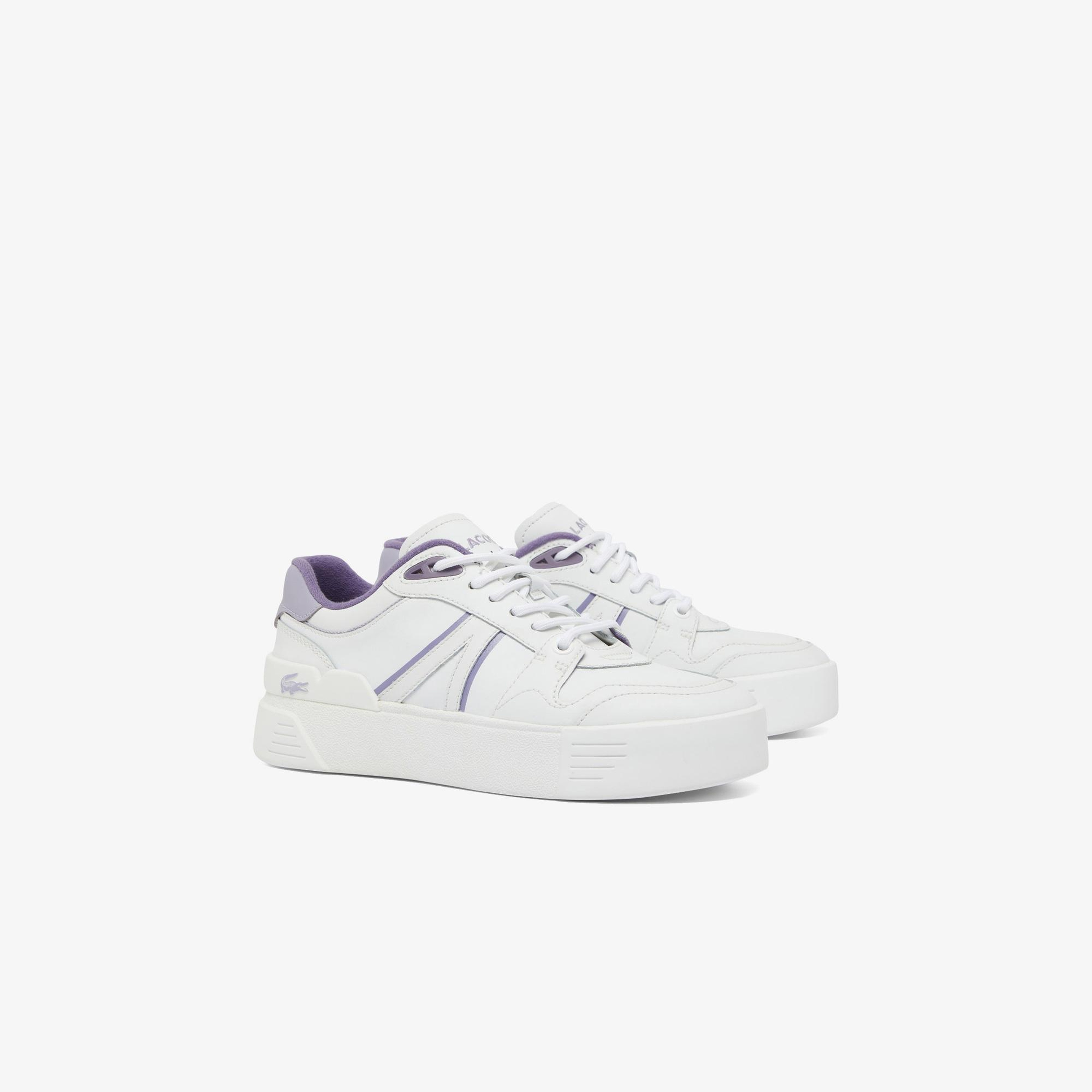 Lacoste L002 Evo Kadın Beyaz/Mor Sneaker