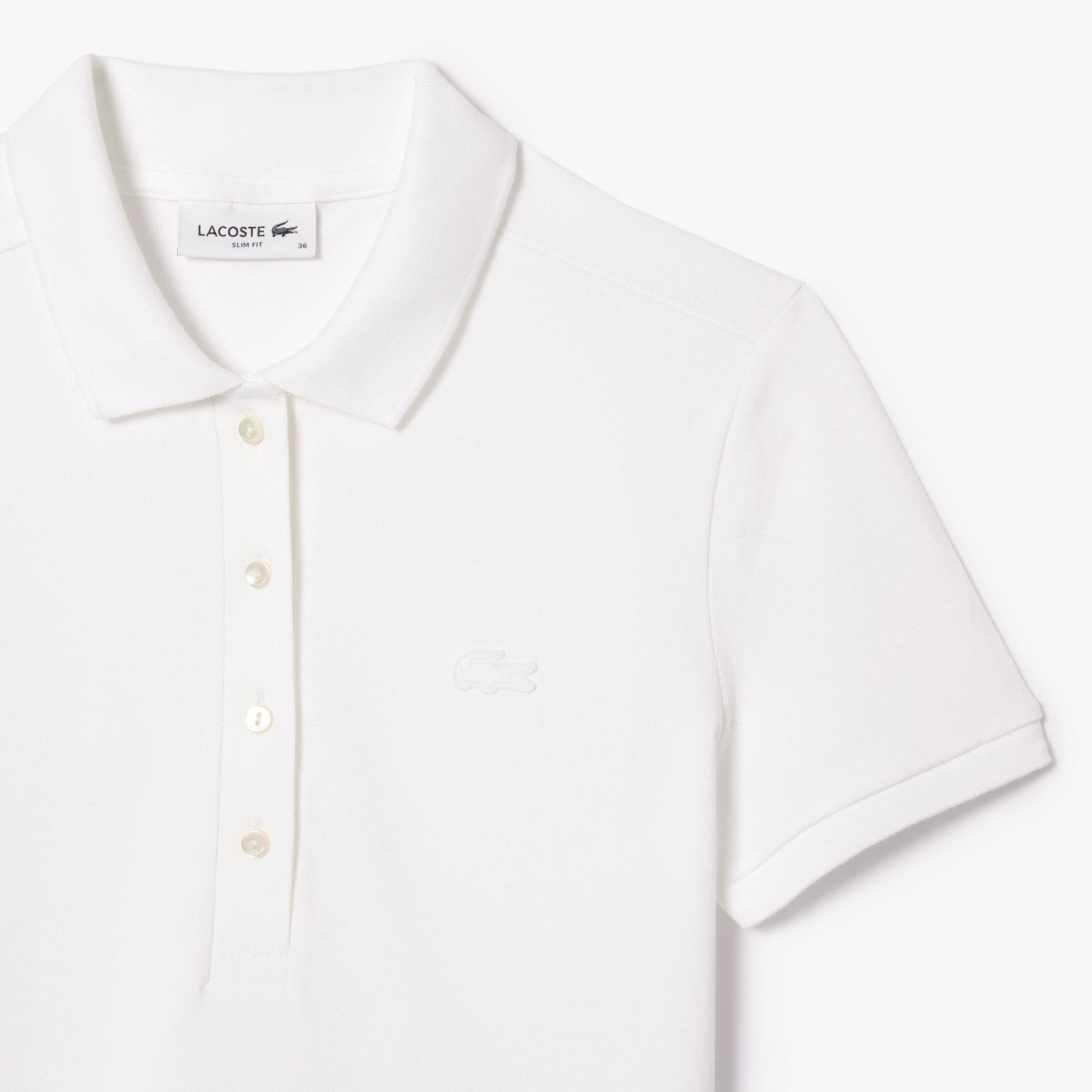 Lacoste L.12.D Kadın Slim Fit Beyaz Polo