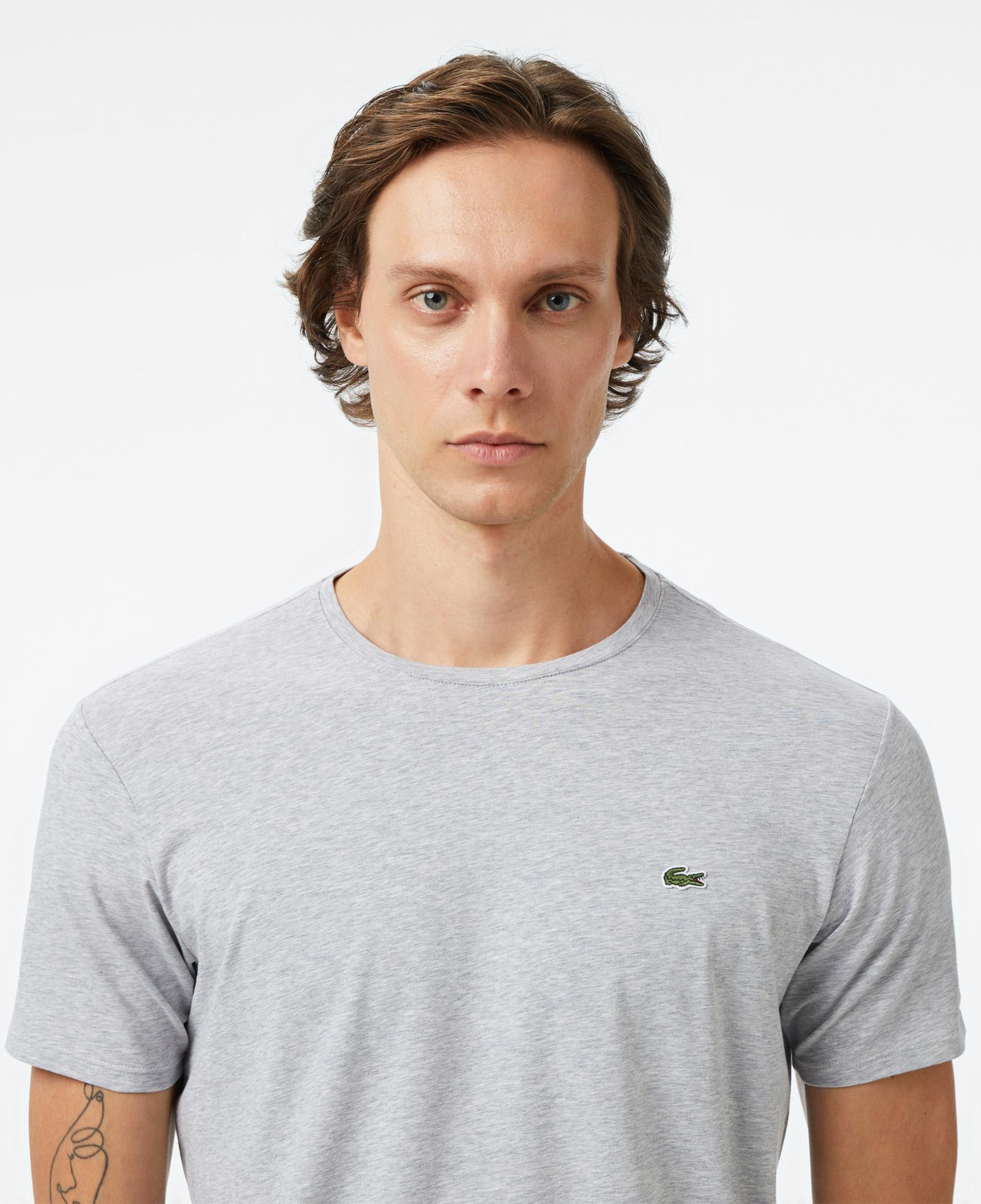 Lacoste Erkek Slim Fit Bisiklet Yaka Gri T-Shirt