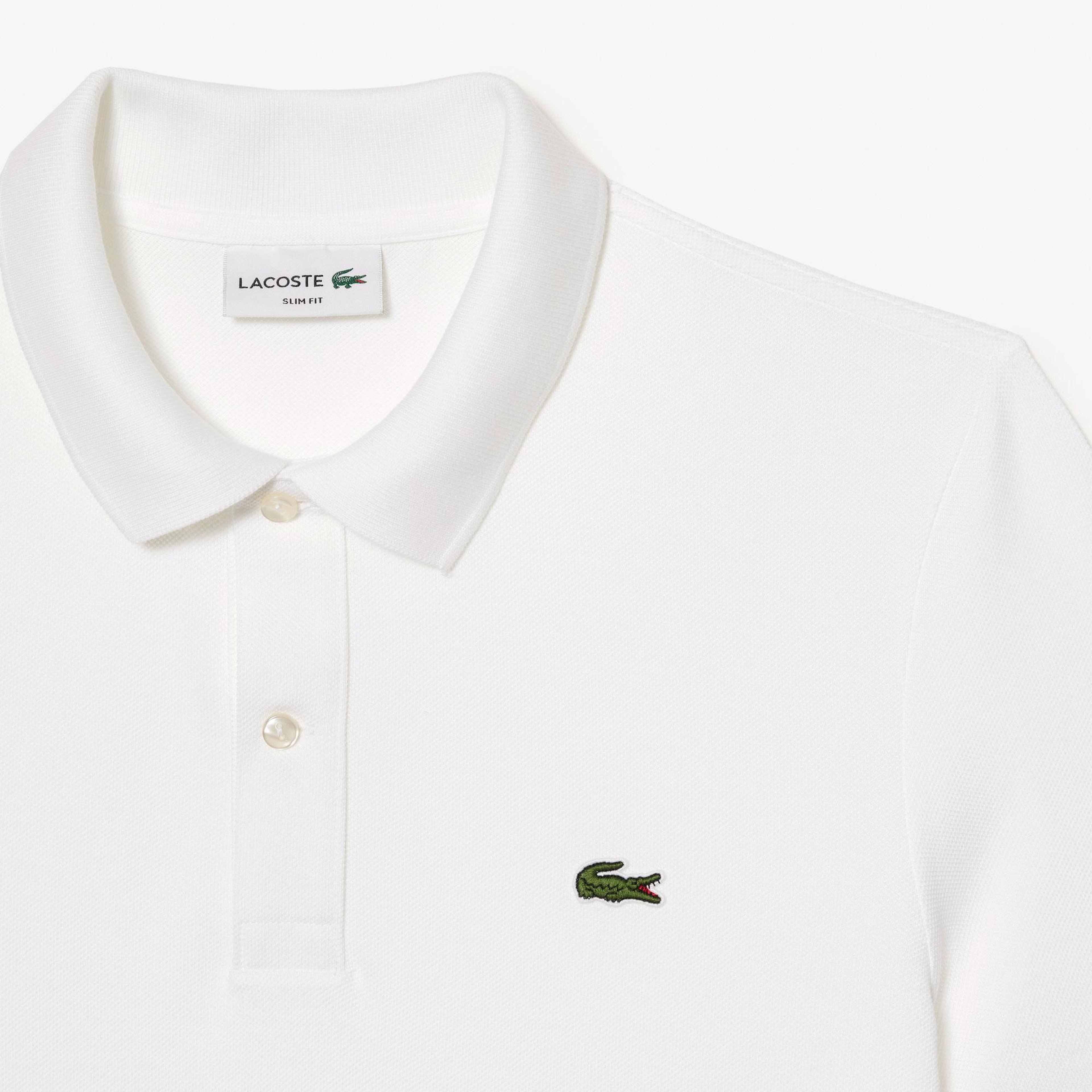 L.12.12 Erkek Slim Fit Polo Yaka Beyaz Polo