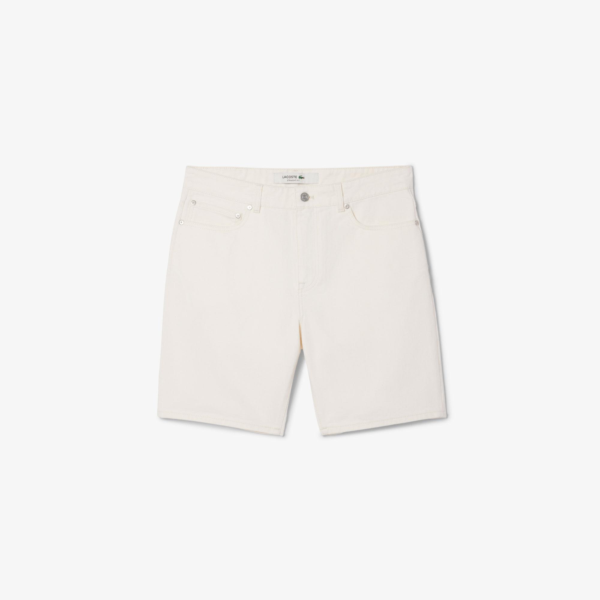 Lacoste Erkek Straight Fit Denim Beyaz Bermuda Şort