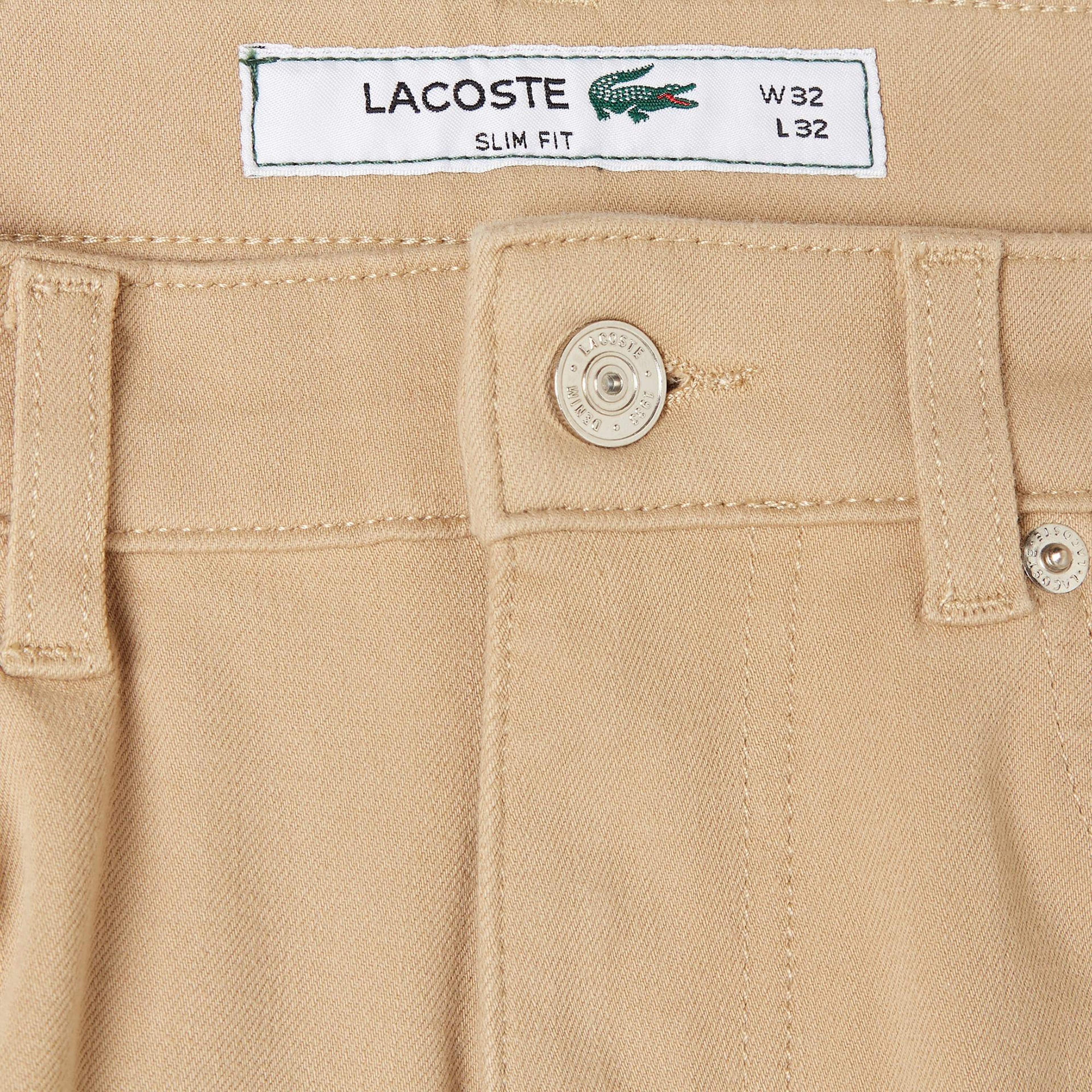 Lacoste Erkek Slim Fit Bej Jean Pantolon