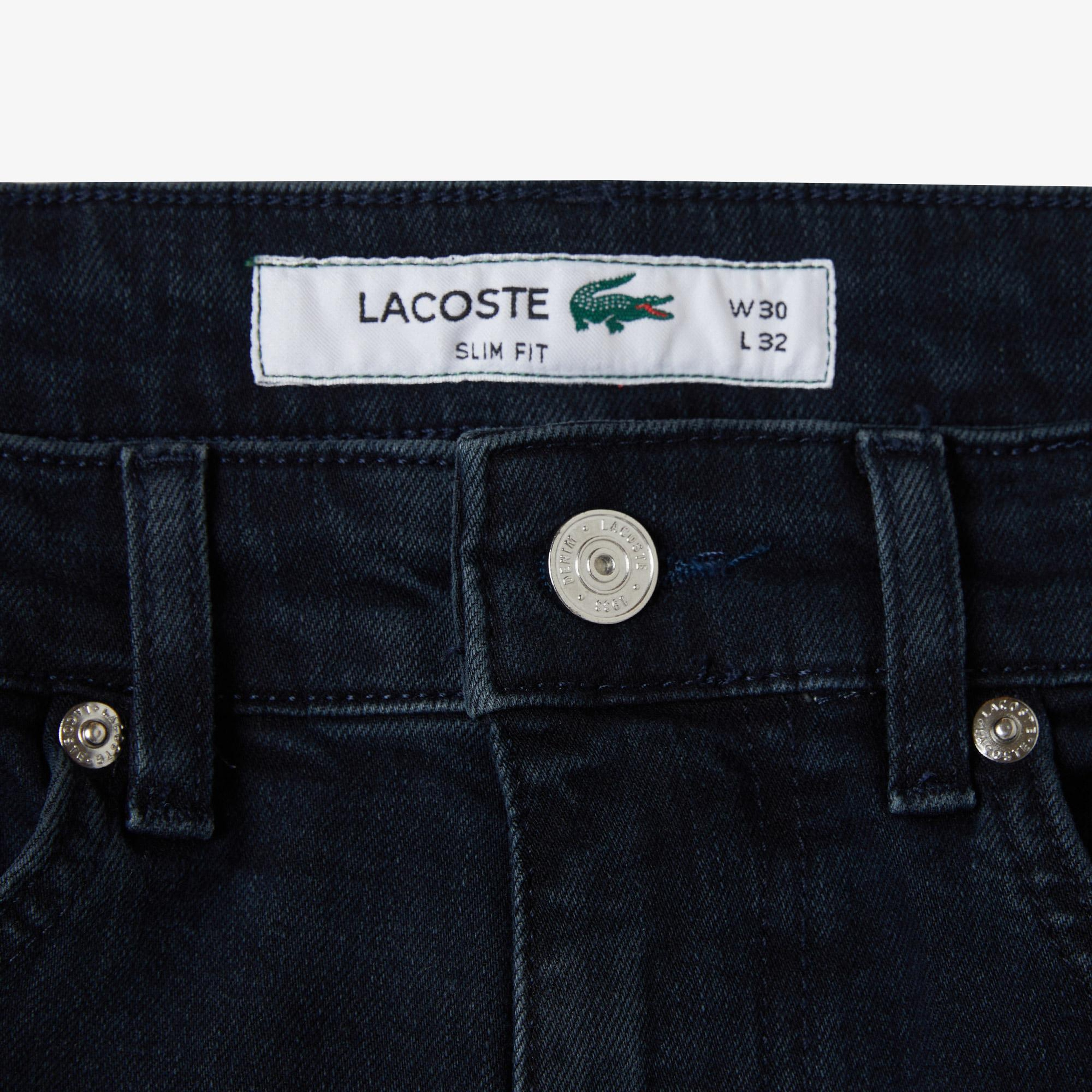 Lacoste Erkek Slim Fit Mavi Jean Pantolon