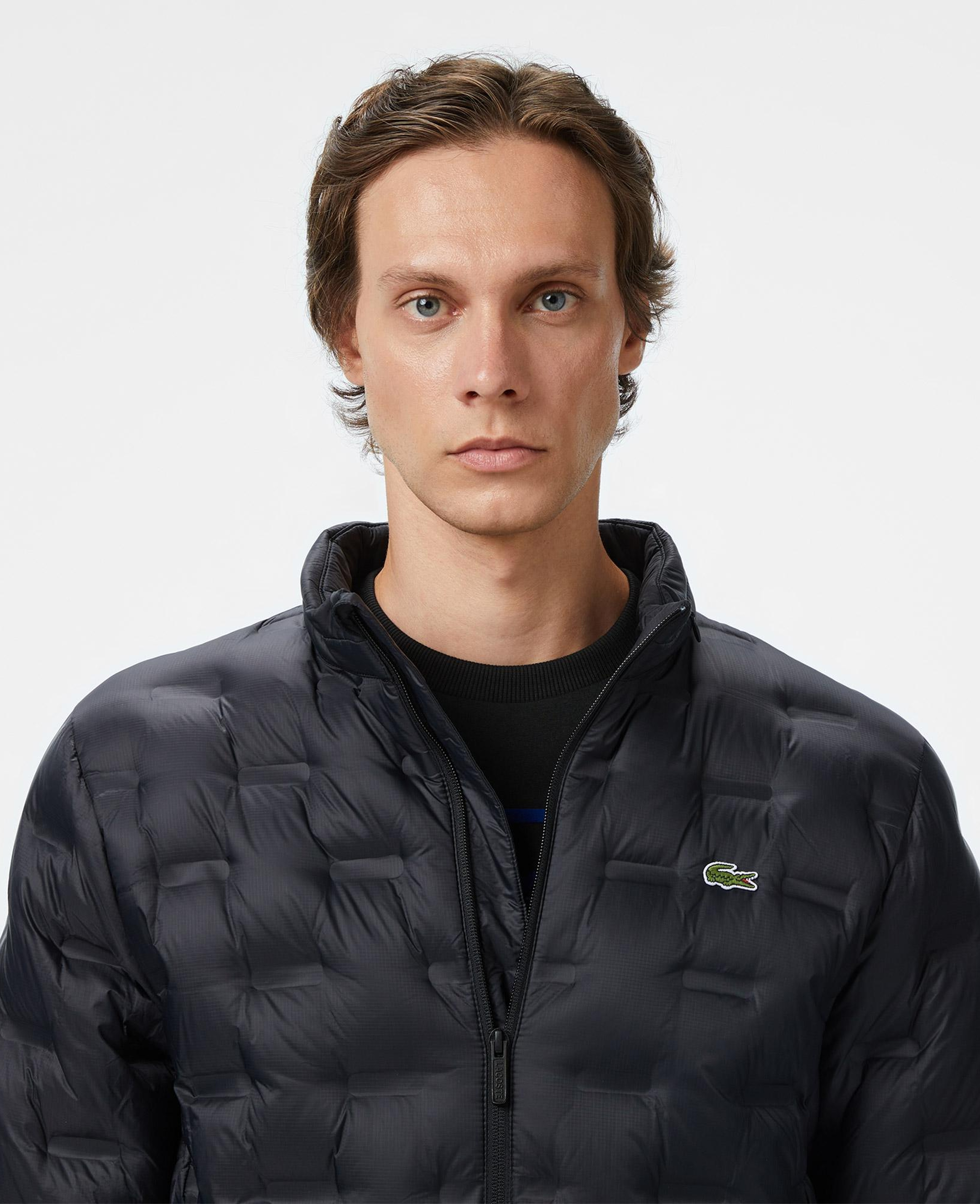 Lacoste Erkek Dik Yaka Kapitone Siyah Mont
