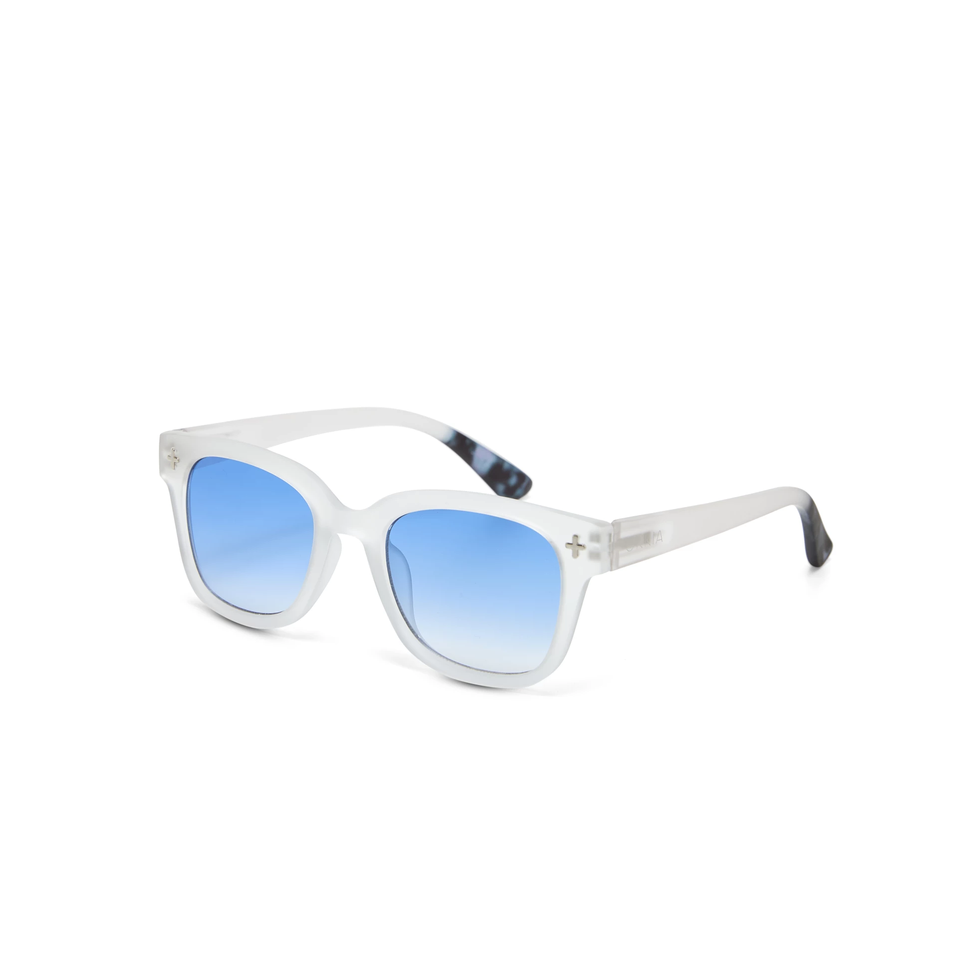 Okkia Giovanni Mavi Lens  Unisex Güneş Gözlüğü Beyaz