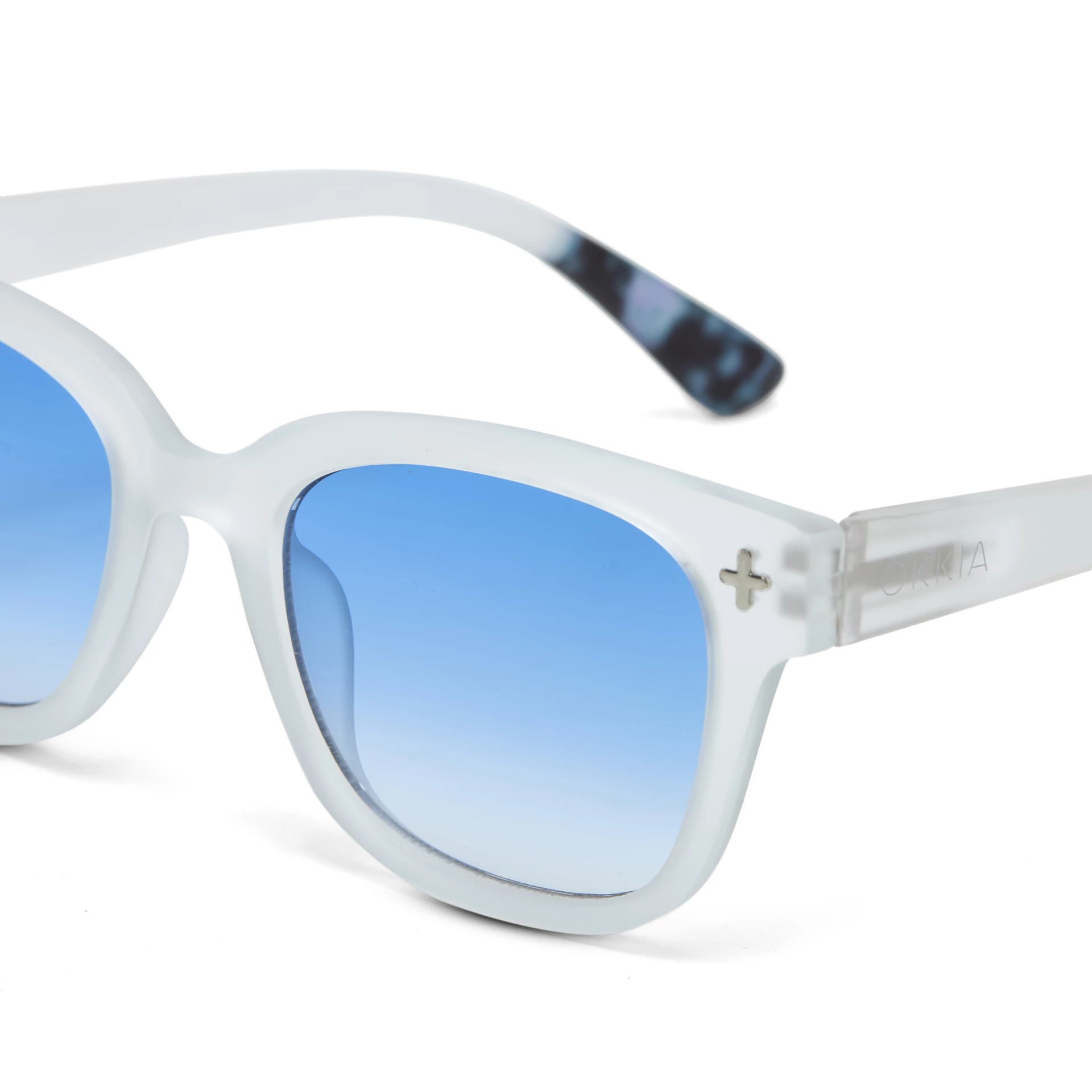 Okkia Giovanni Mavi Lens  Unisex Güneş Gözlüğü Beyaz