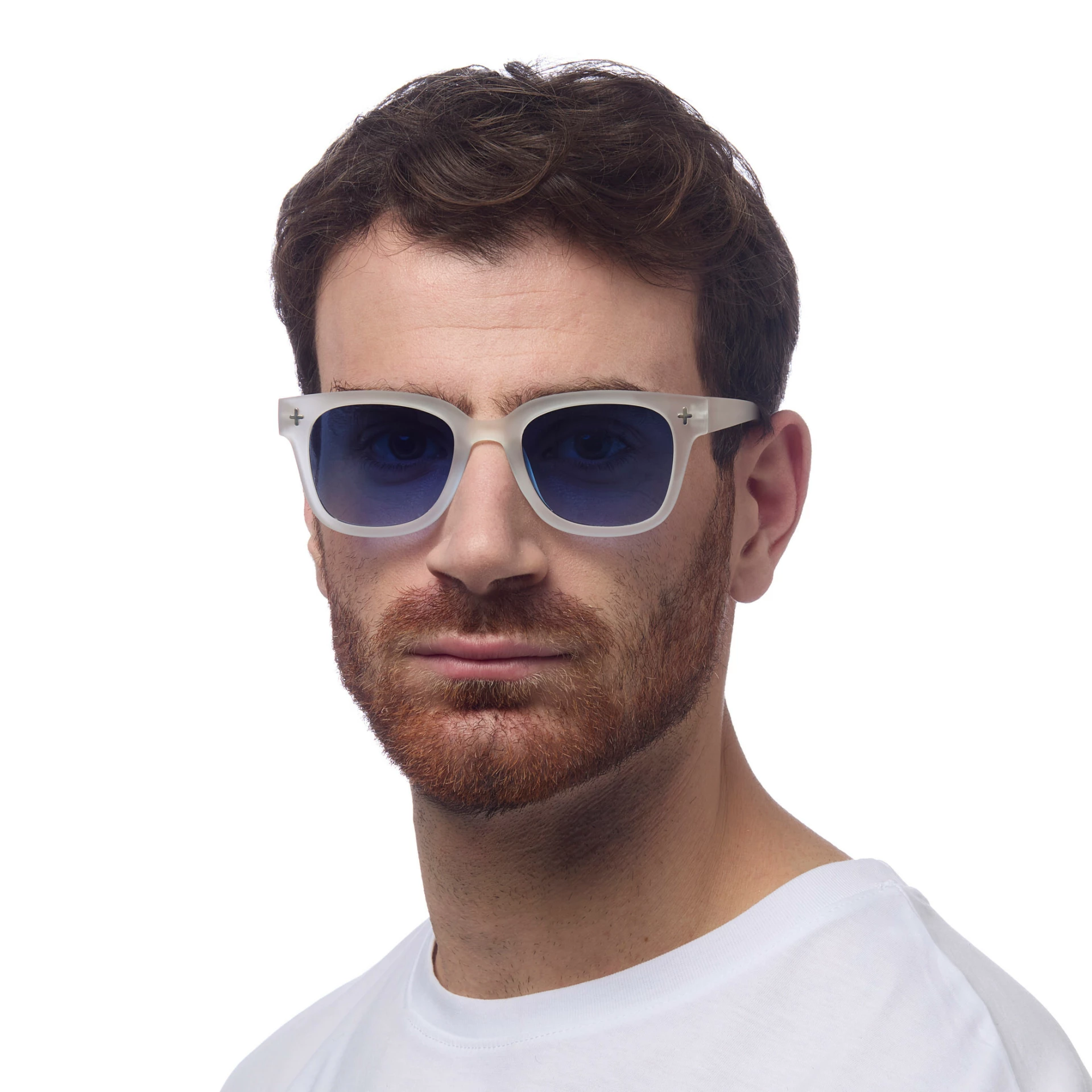 Okkia Giovanni Mavi Lens  Unisex Güneş Gözlüğü Beyaz