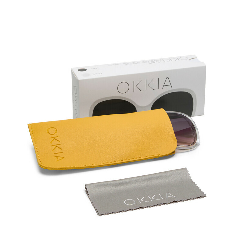 Okkia Anna Butterfly Güneş Gözlüğü  Transparan Beyaz / Siyah Lens