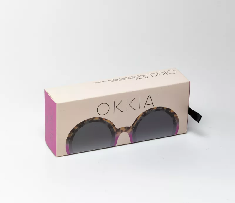 Okkia Monica Unisex  Büyük Yuvarlak Güneş Gözlüğü Havana Pembesi