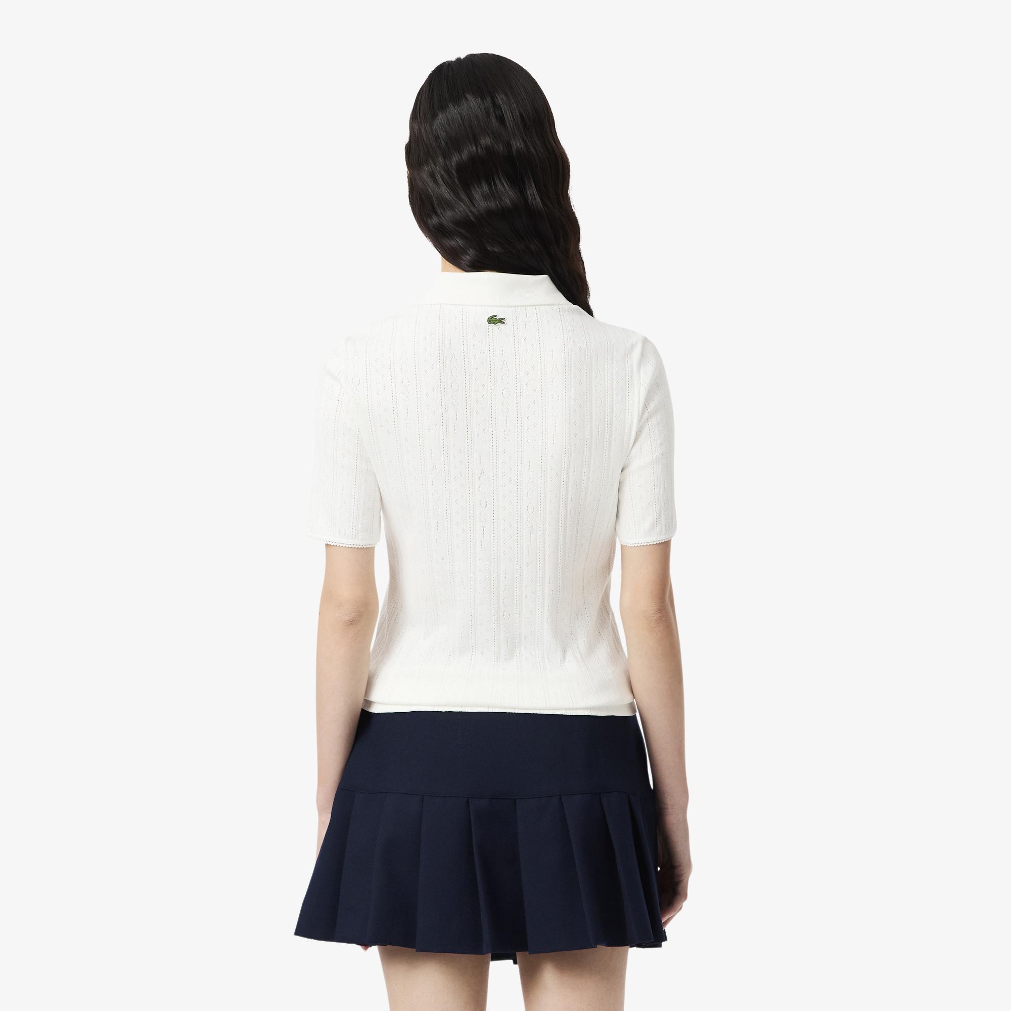 Lacoste L.12.D Kadın Slim Fit Beyaz Polo