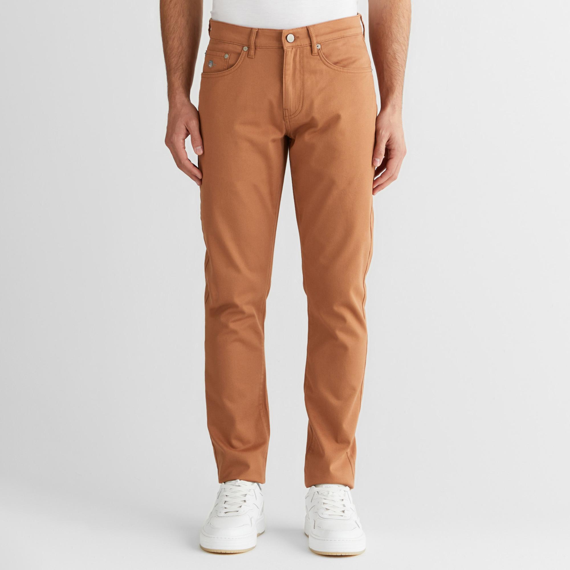 GANT Erkek Kahverengi Slim Fit  Pantolon