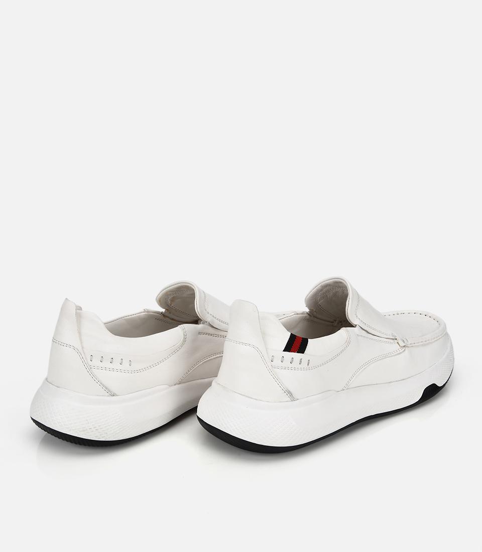 Erkek Deri Beyaz Comfort Günlük Loafer