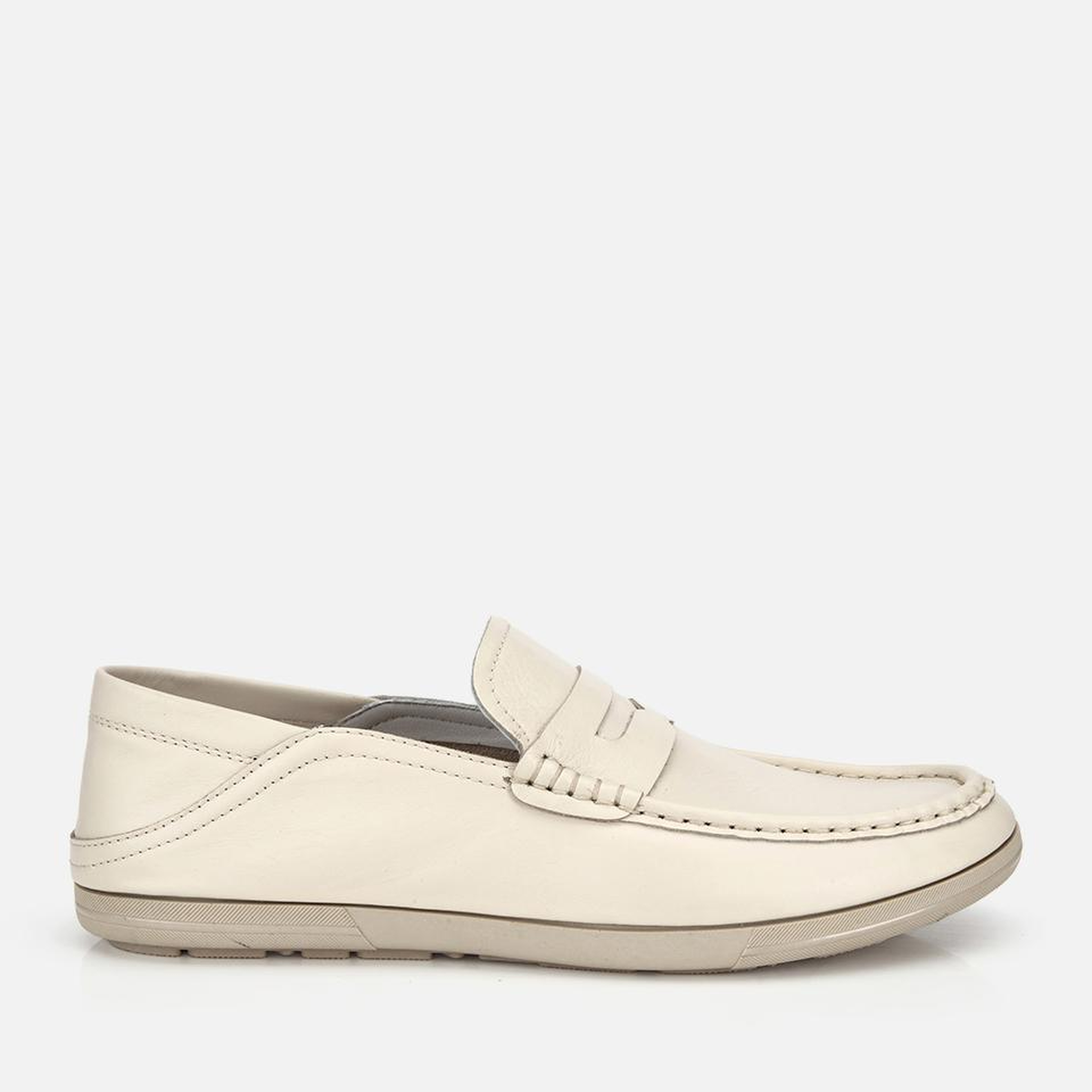 Erkek Deri Ekru Comfort Günlük Loafer Ayakkabı