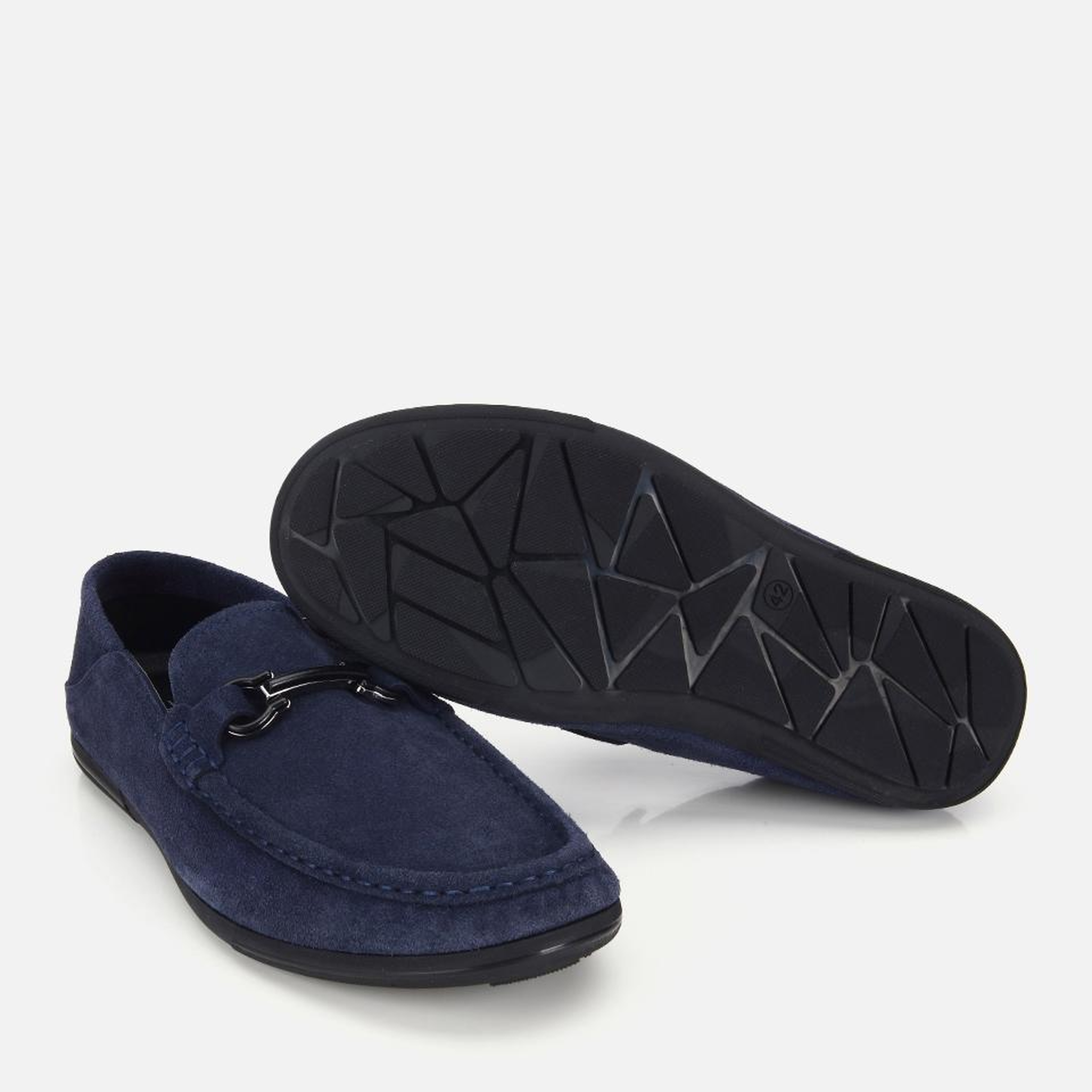 Erkek Süet Deri Lacivert Toka Detaylı Comfort Loafer