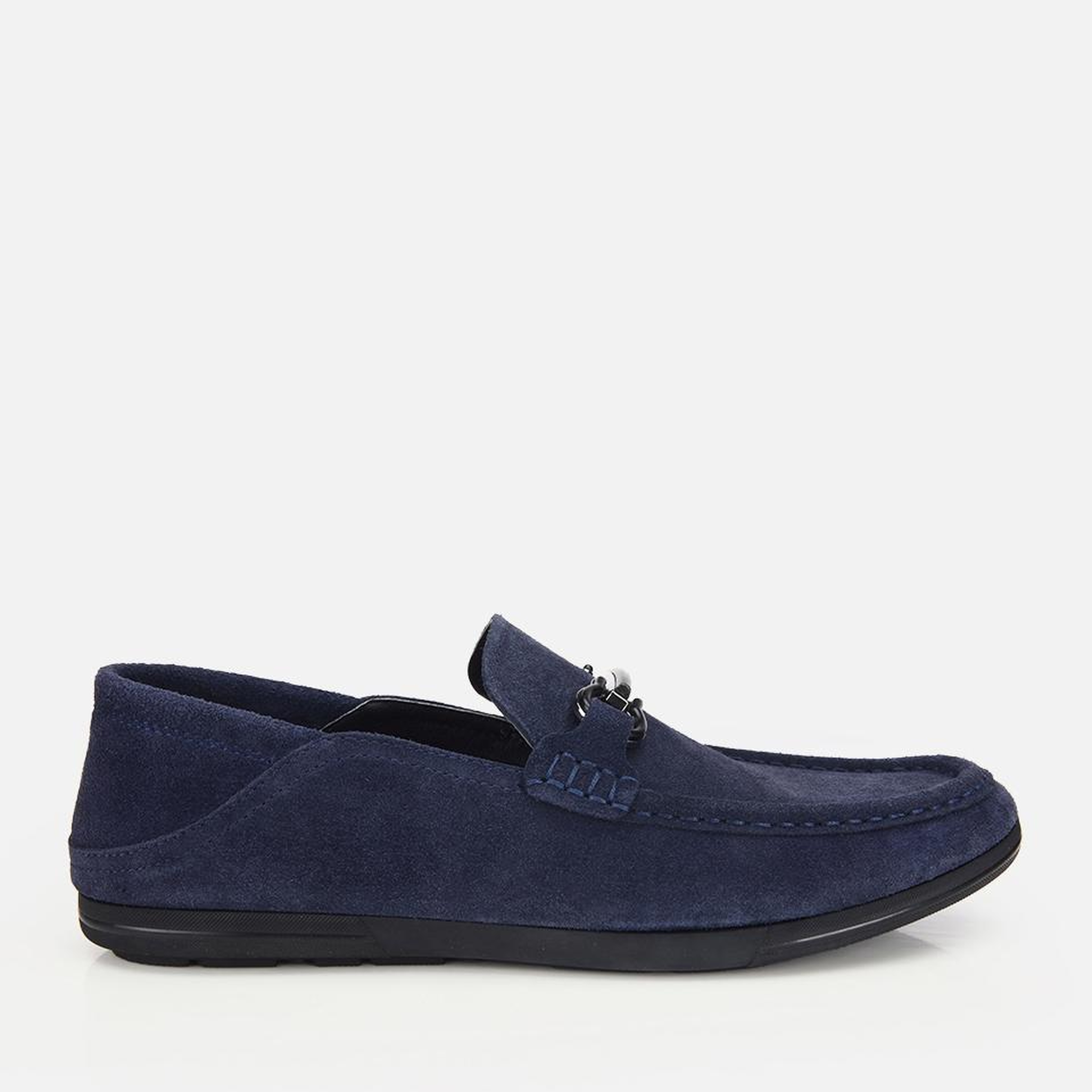 Erkek Süet Deri Lacivert Toka Detaylı Comfort Loafer