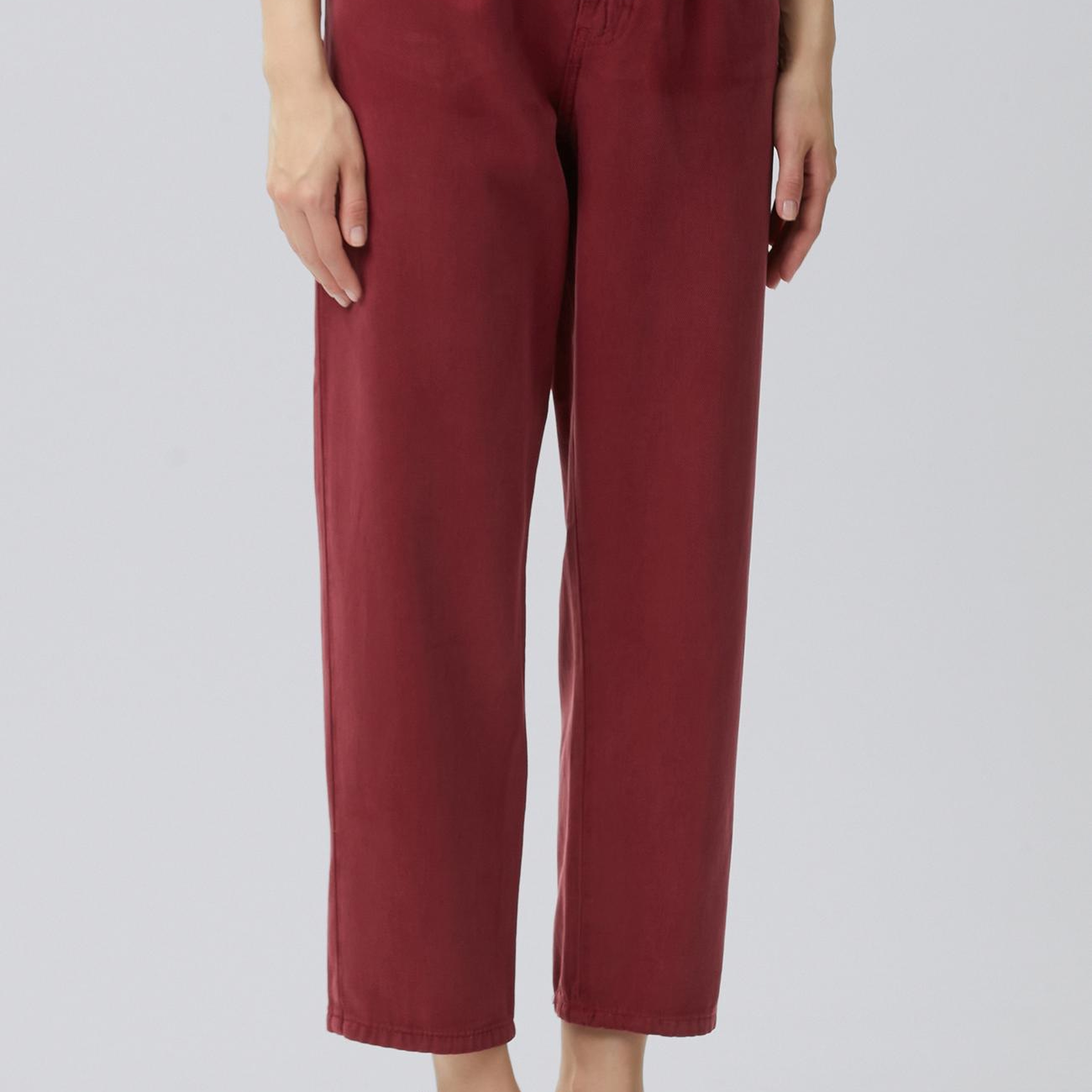 Network Kadın Vişne Tencel Karışımlı Casual Pantolon