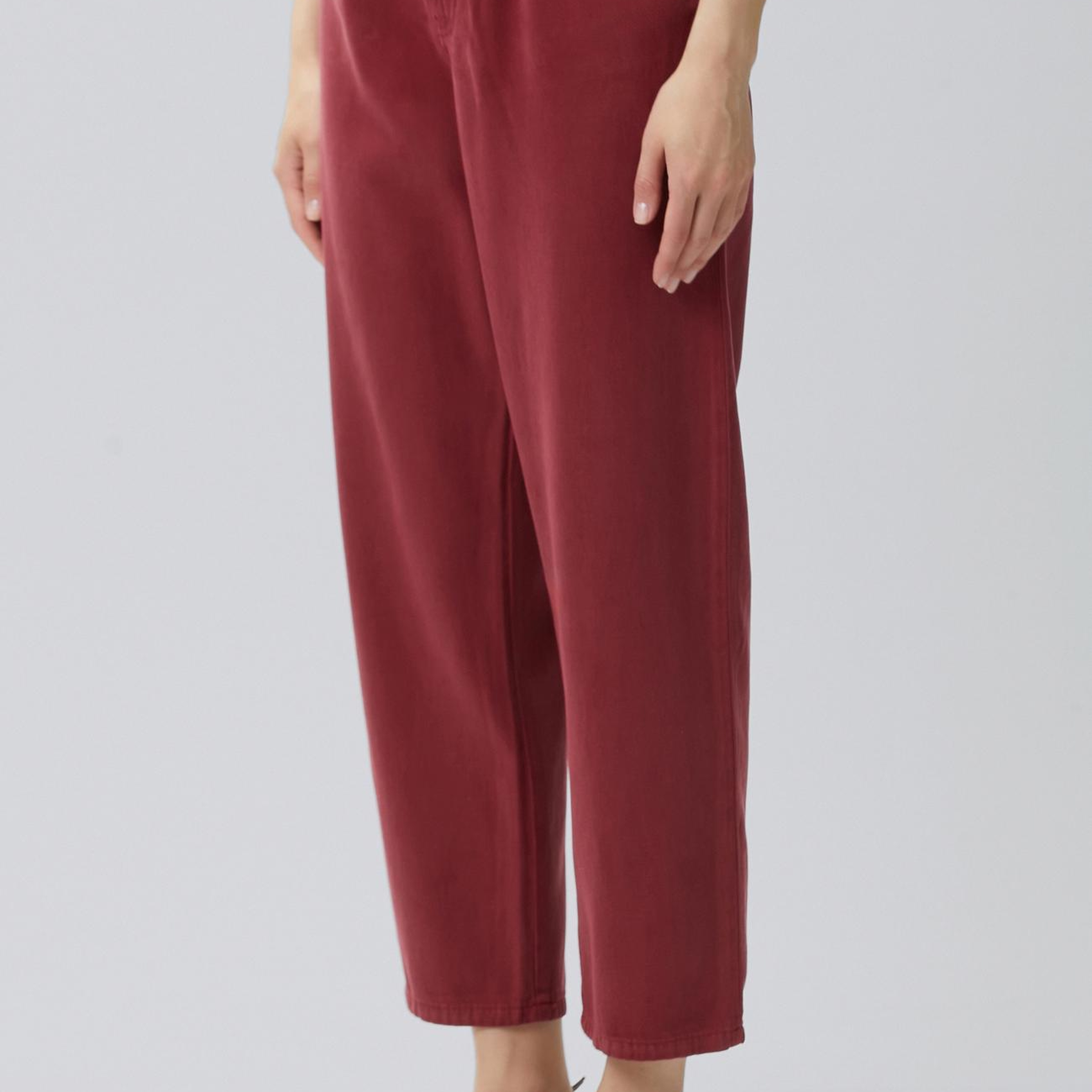 Network Kadın Vişne Tencel Karışımlı Casual Pantolon