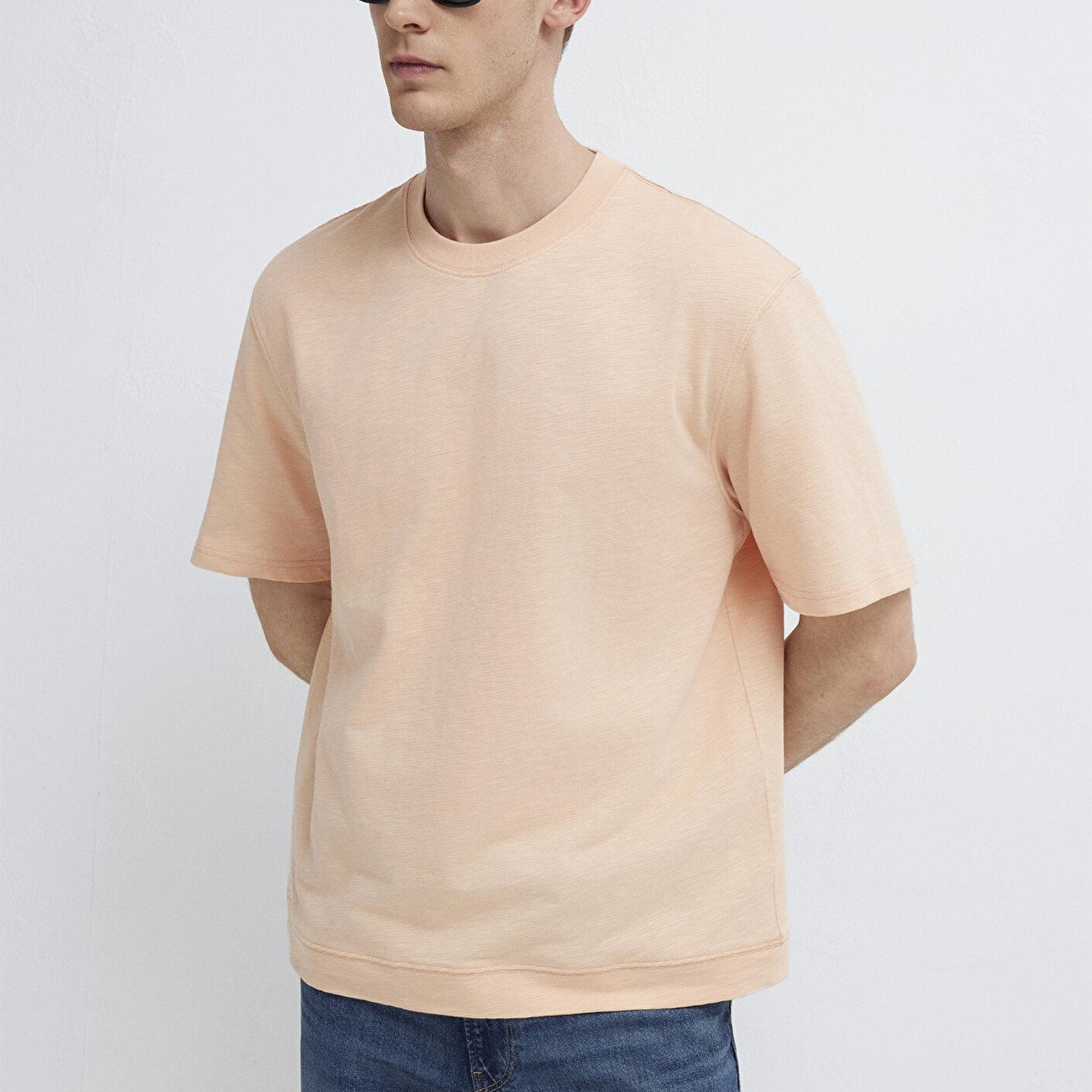 Mavi Pembe Basic Tişört Loose Fit / Bol Rahat Kesim 0613316-71145