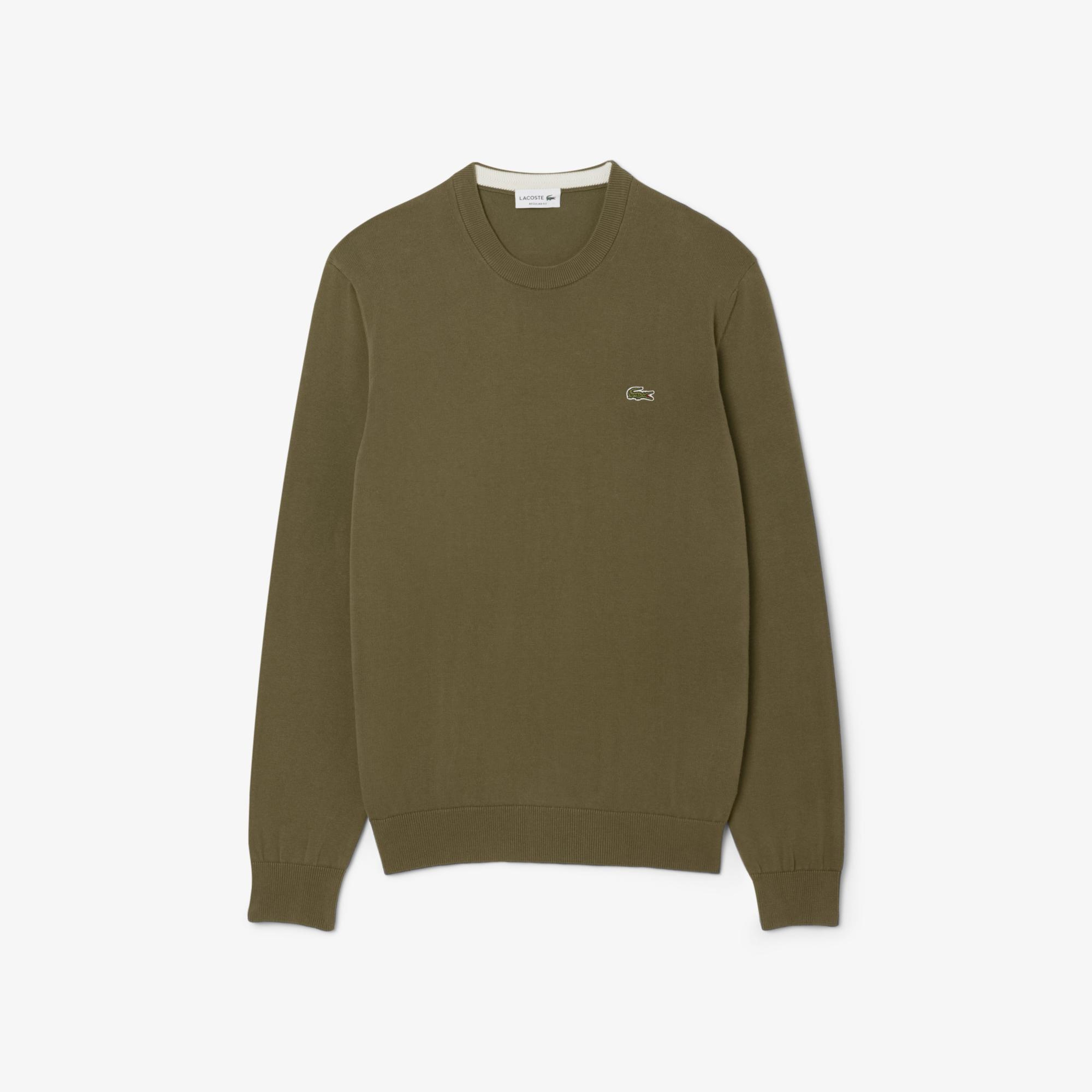 Lacoste Erkek Regular Fit Bisiklet Yaka Haki Kazak