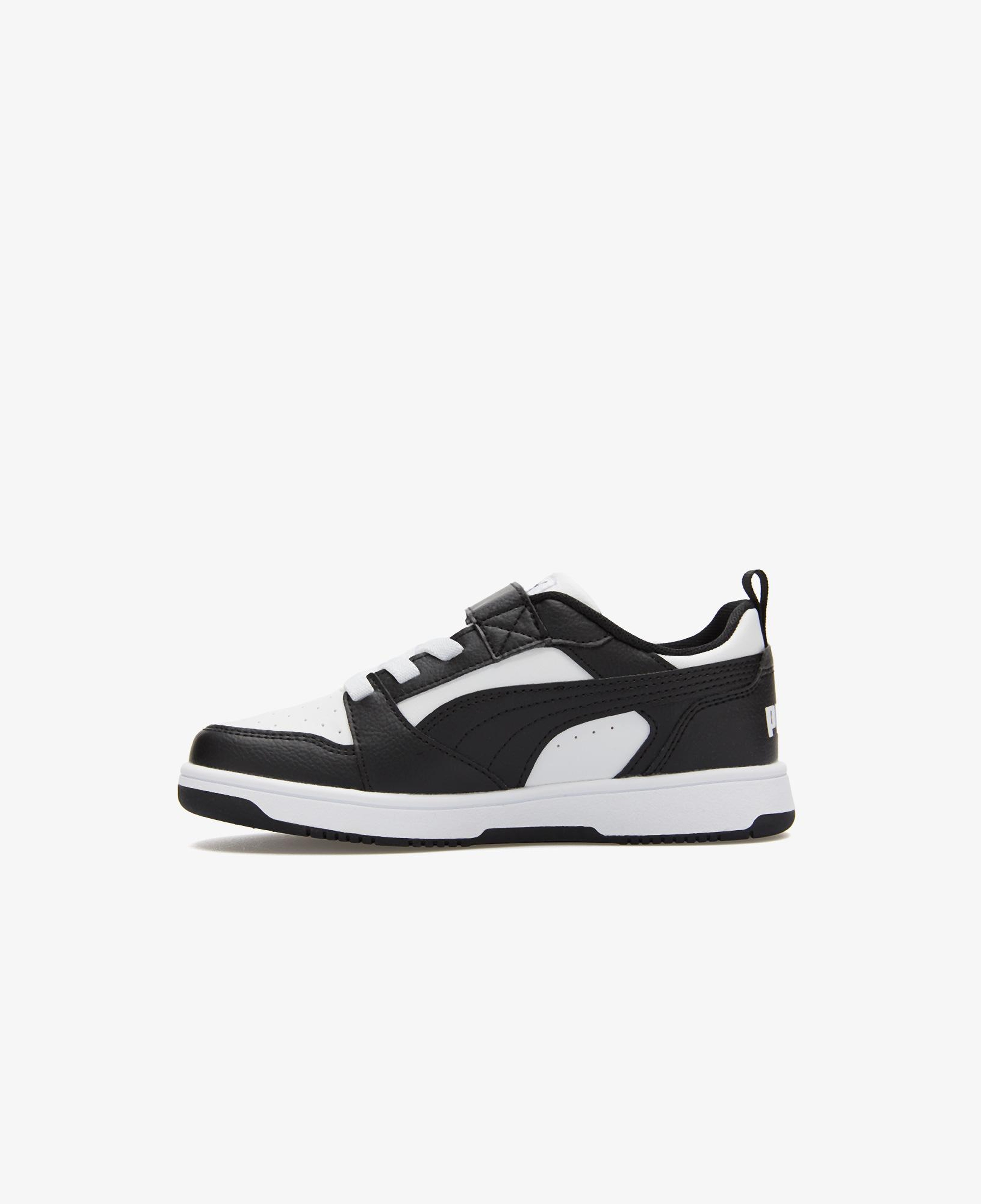 Puma Rebound V6 Low Çocuk Siyah Beyaz Spor Ayakkabı