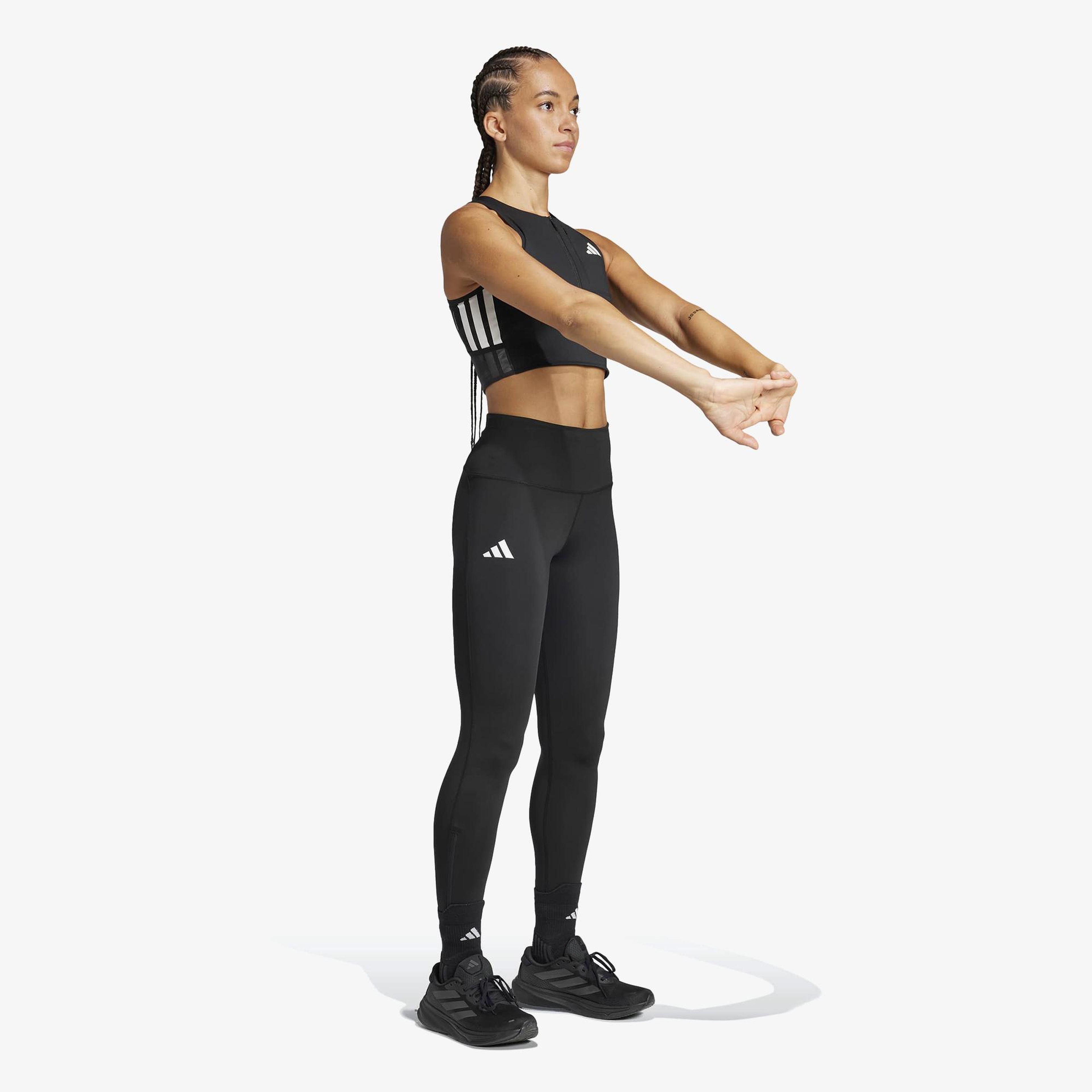 adidas Adizero Running Gel Pocket Crop Kadın Siyah Koşu Atlet