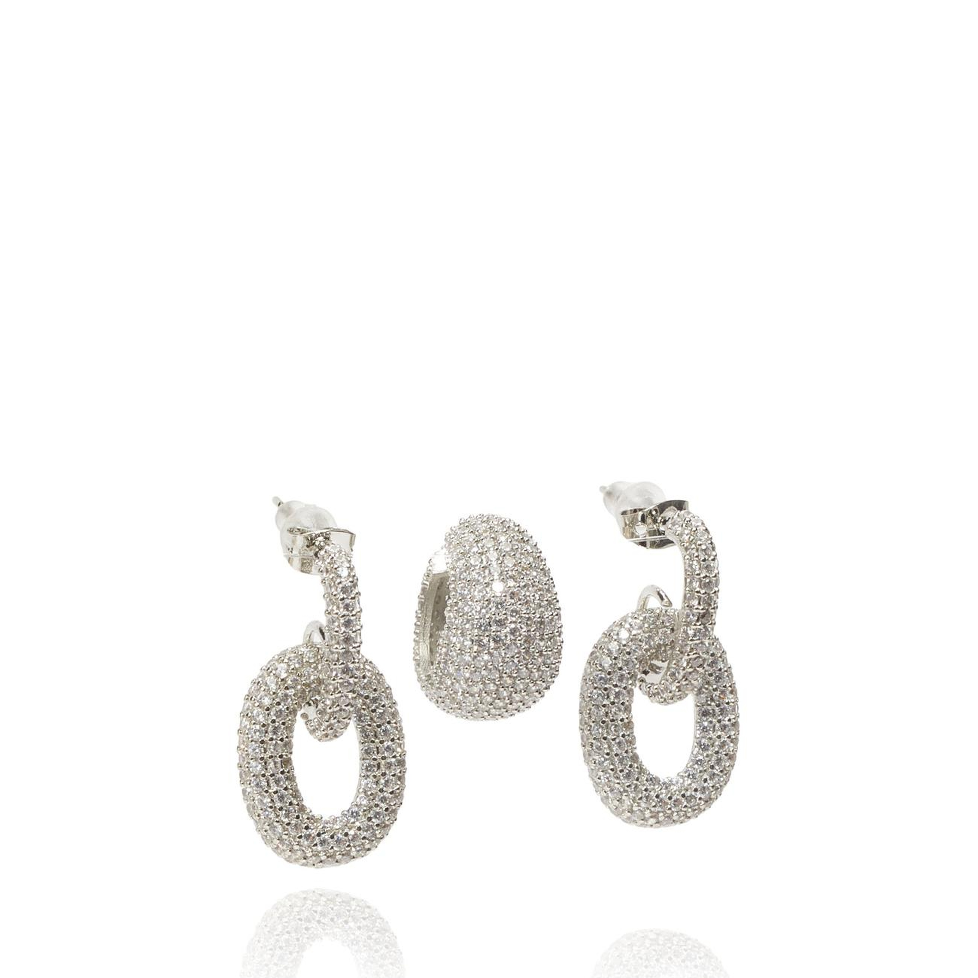 Network Kadın Silver Cufflı Küpe