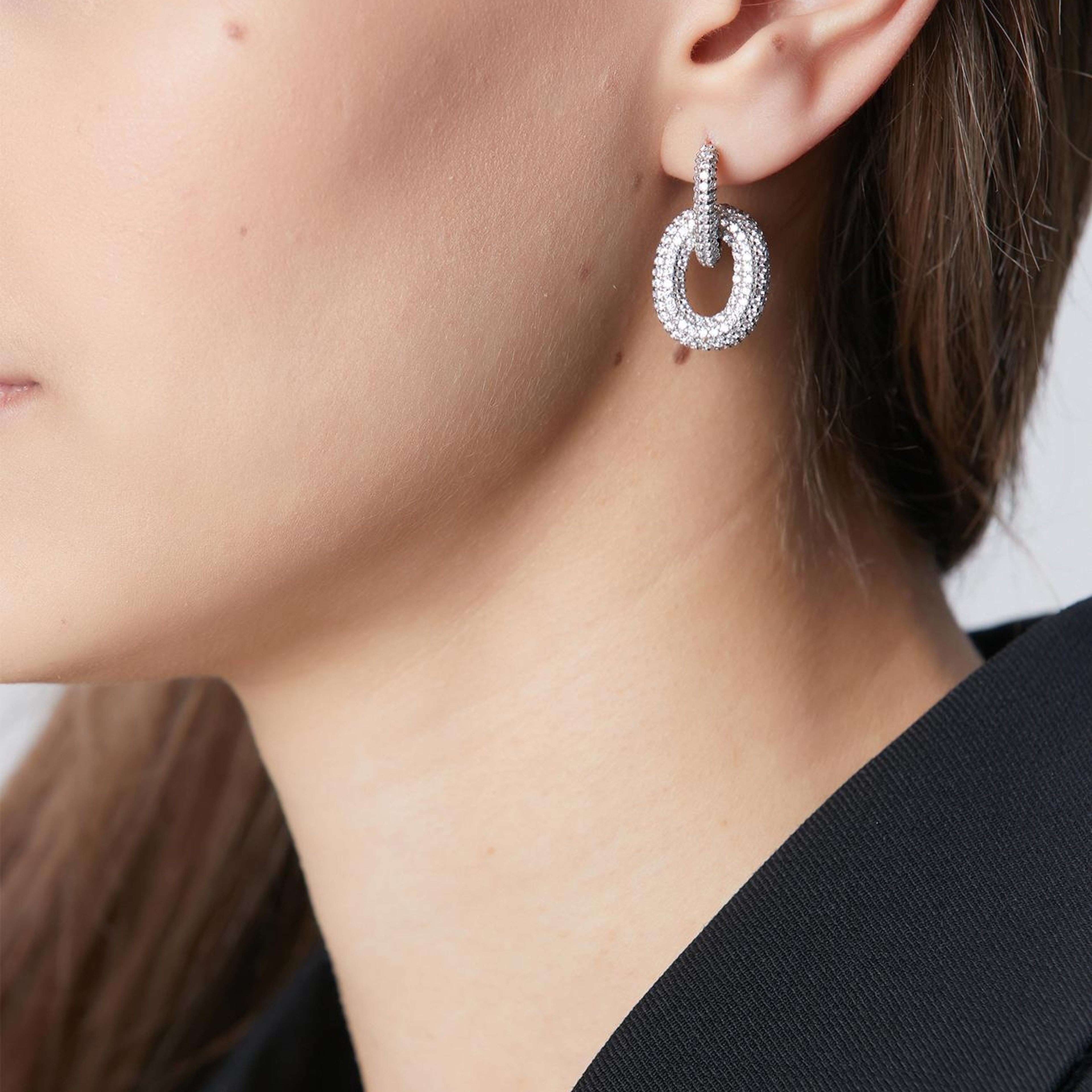 Network Kadın Silver Cufflı Küpe