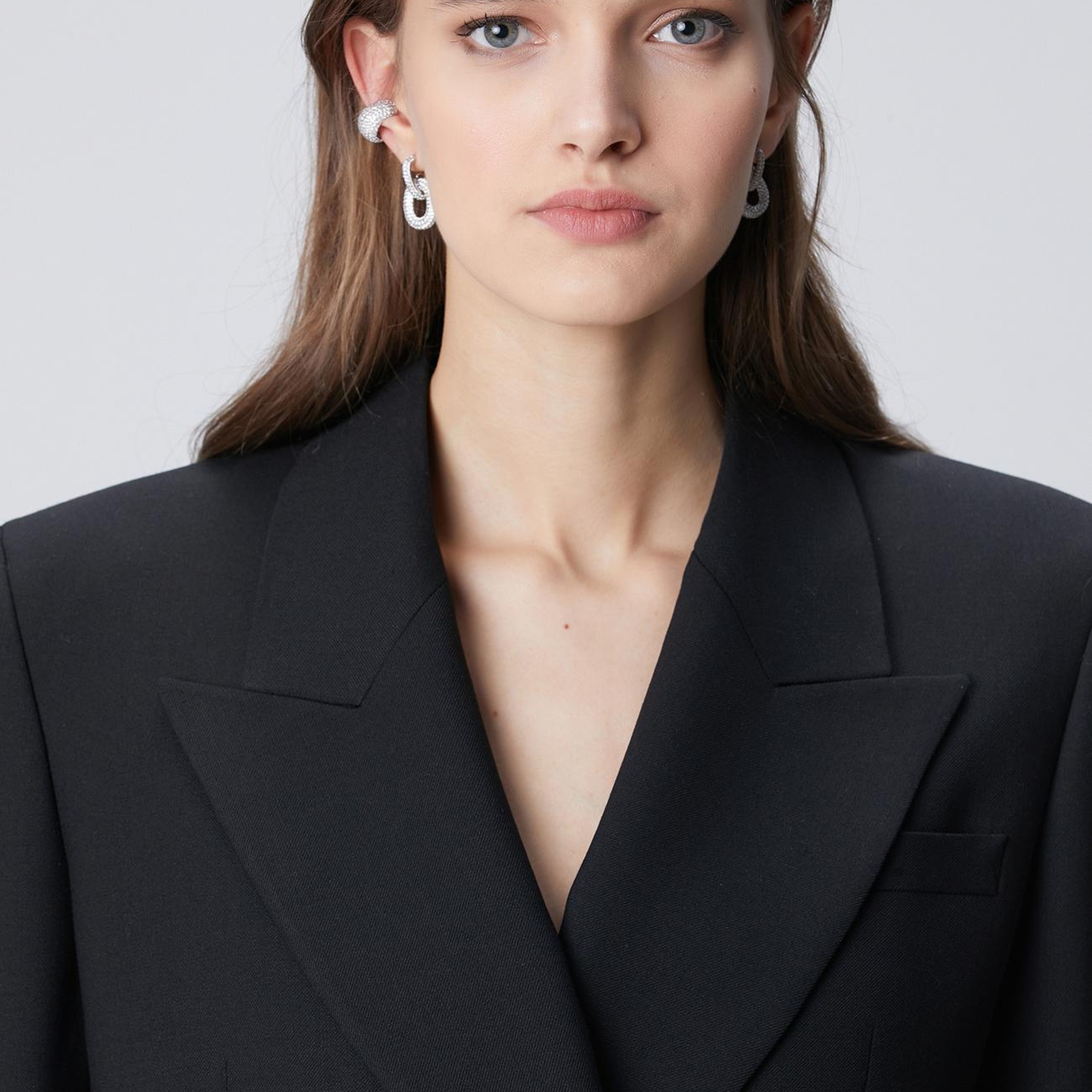 Network Kadın Silver Cufflı Küpe