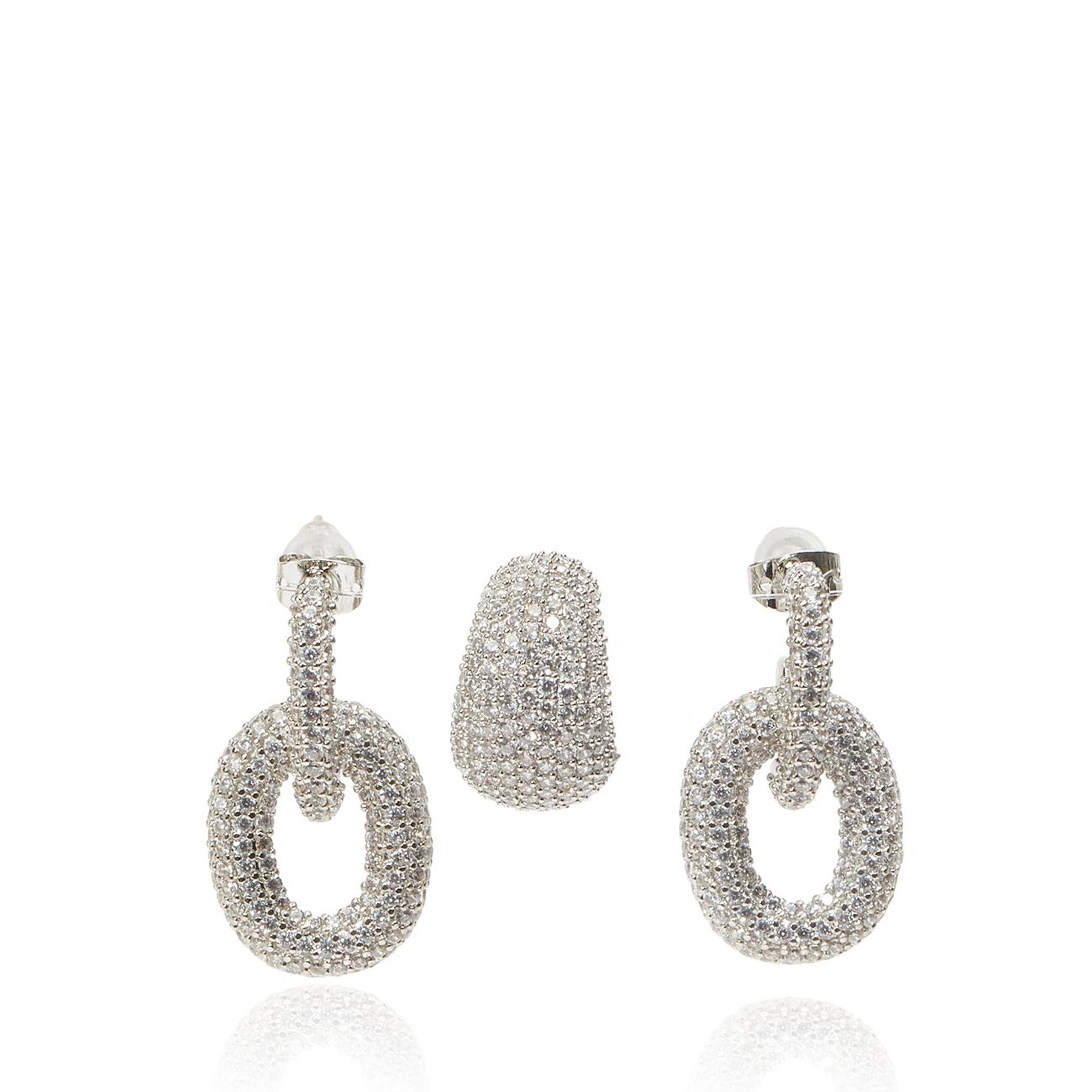 Network Kadın Silver Cufflı Küpe